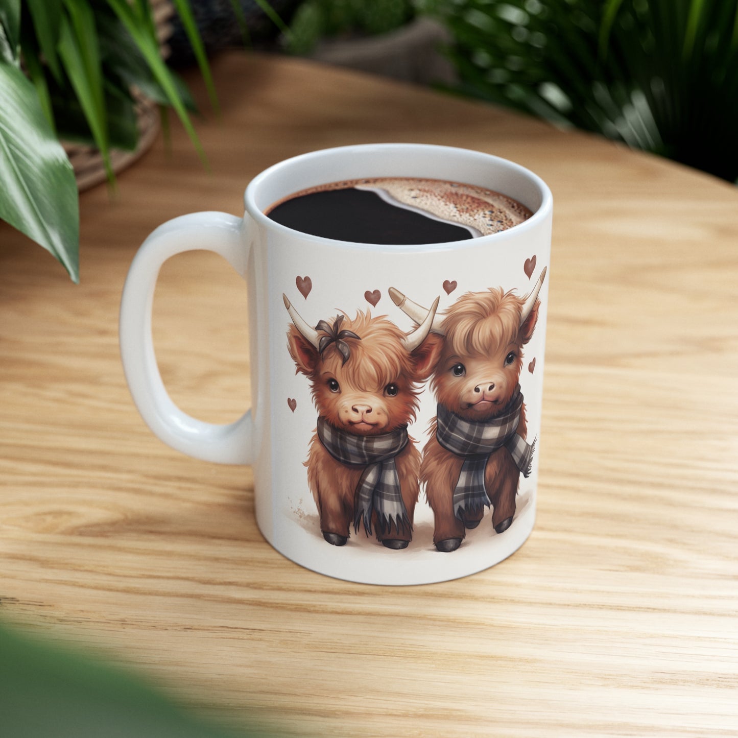 Personalised/Non Personalised Highland Cow, Ceramic Mug 11oz, Highland Cow Mug