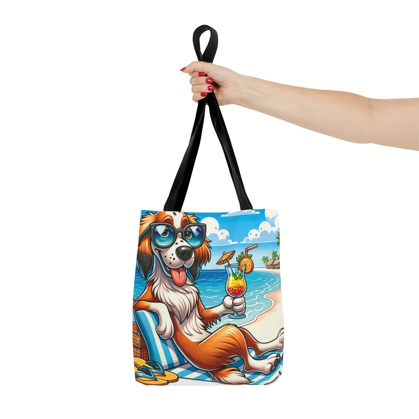 Tote Bag, Dog on Beach, English Setter, Tote bag, awd-1211