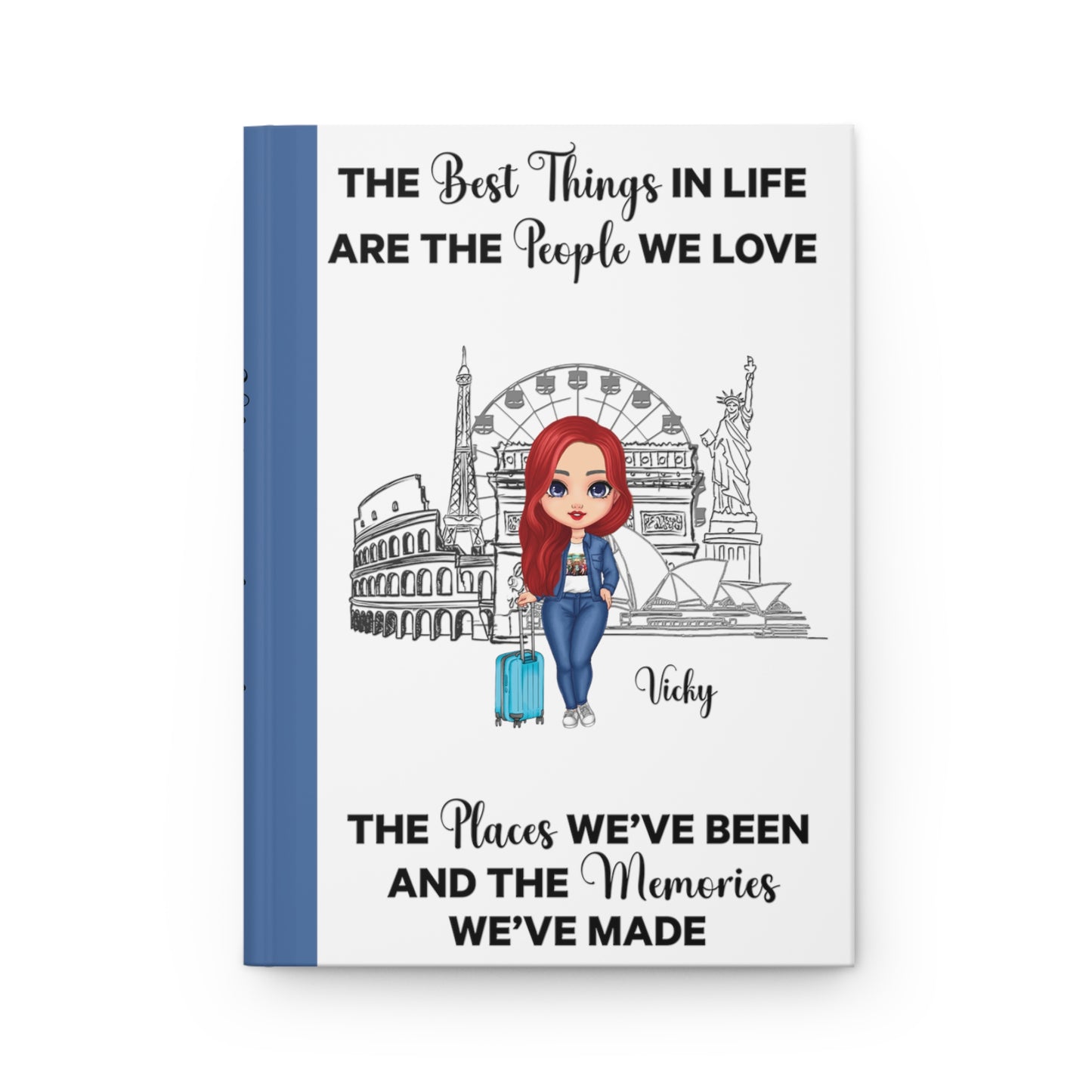 Personalised Hardcover  Travel Journal Matte, The Best things in Life, Red Hair