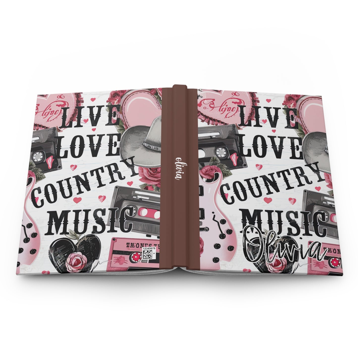 Personalised Hardcover Journal Matte, Country and Western, Live Love Country Music, awd-1486