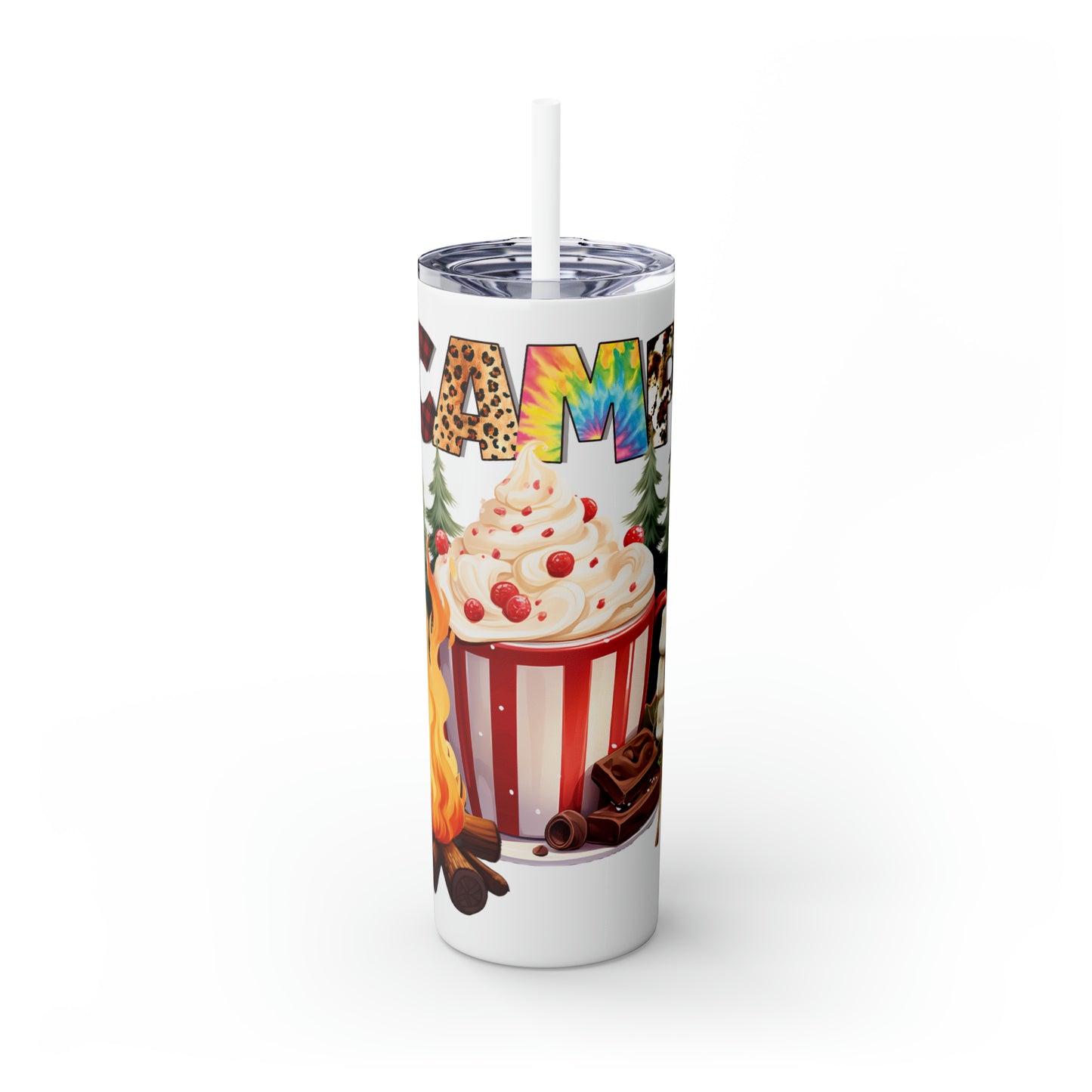 Skinny Tumbler with Straw, 20oz, Camp Life, awd-820