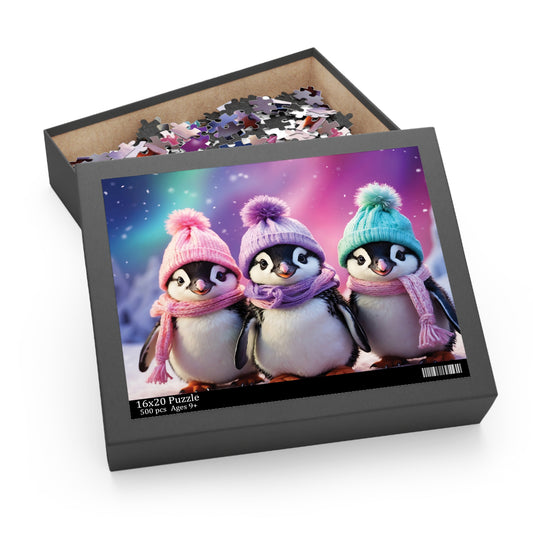 Personalised/Non-Personalised Puzzle, Penguins (120, 252, 500-Piece)