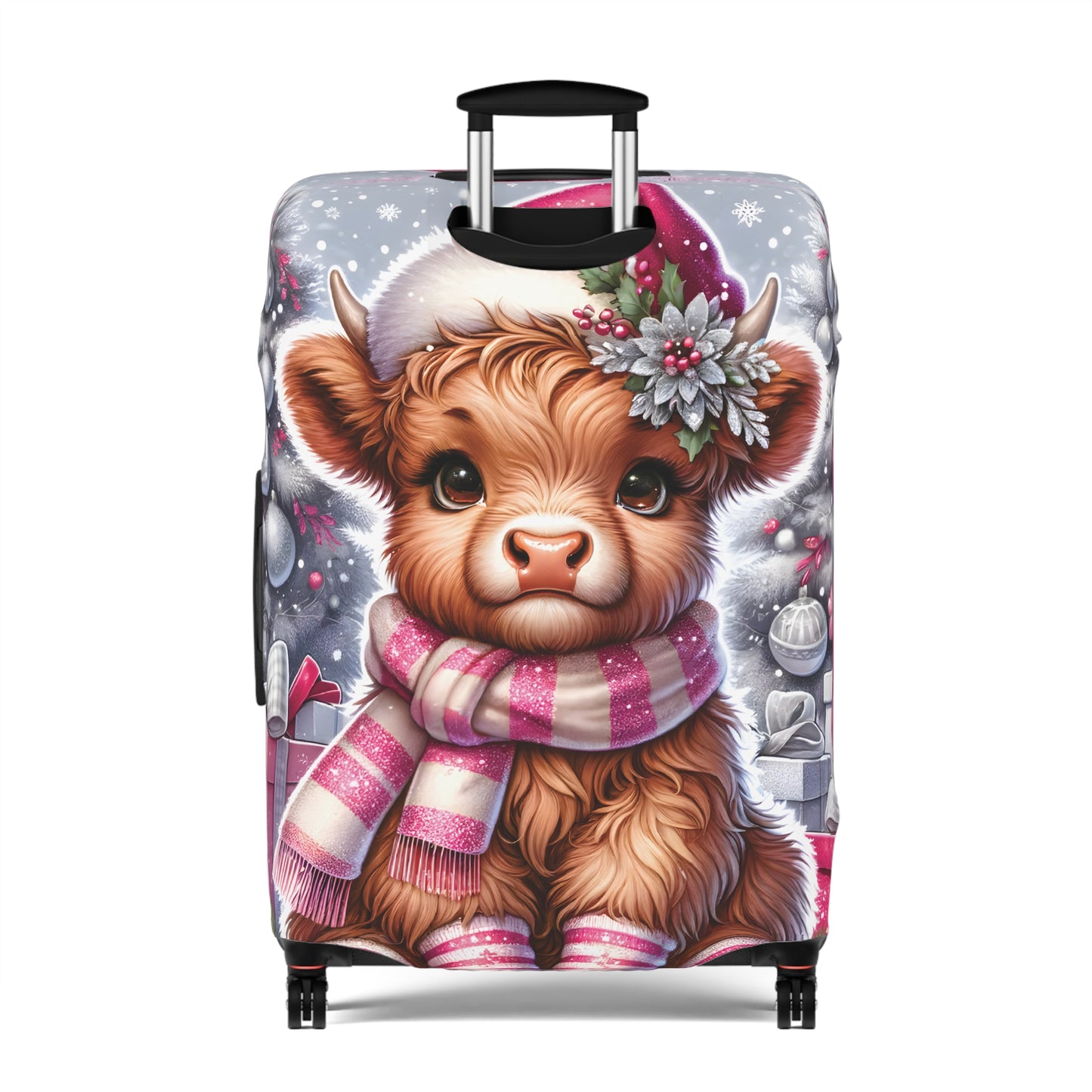 Luggage Cover, Christmas, Highland Cow, awd-1351