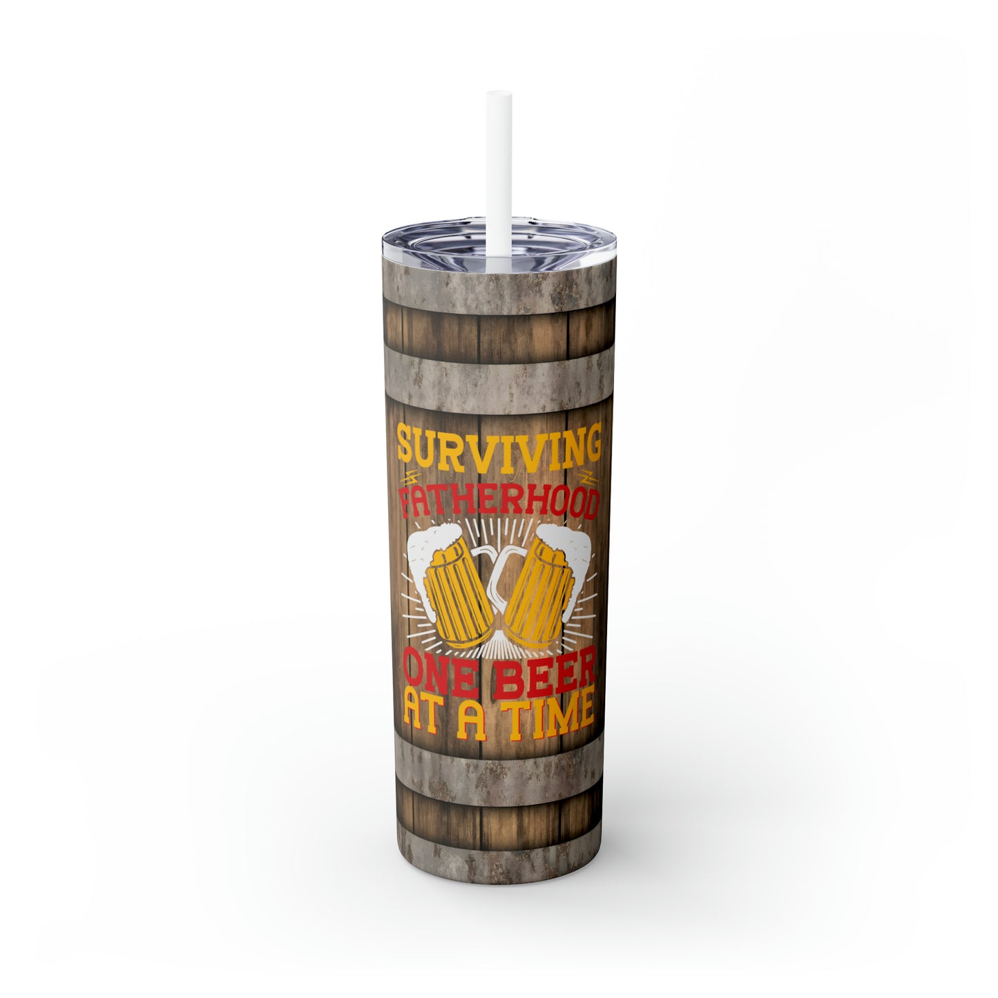 Skinny Tumbler with Straw, 20oz, Dad Quote