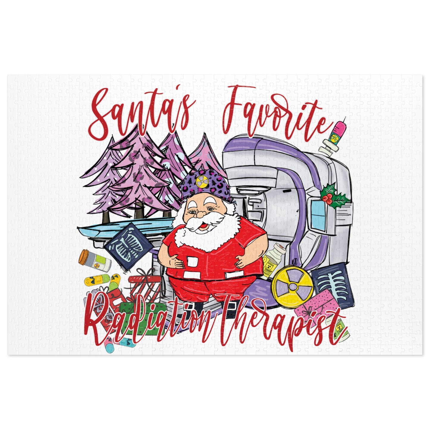 Jigsaw Puzzle, Santa's Favorite Radiation Therapist, Personalised/Non-Personalised (30, 110, 252, 500,1000-Piece)