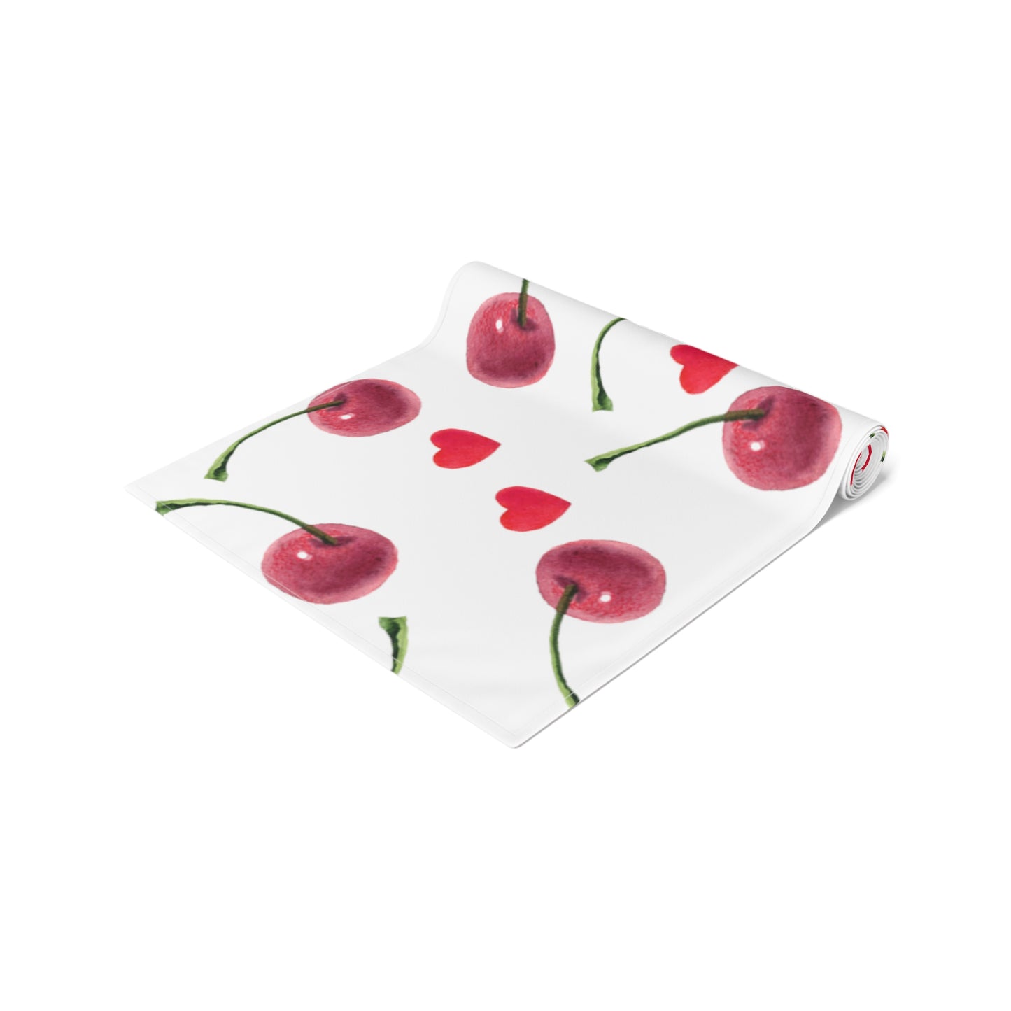 Cherries Table Runner, Cotton Twill and Poly Available