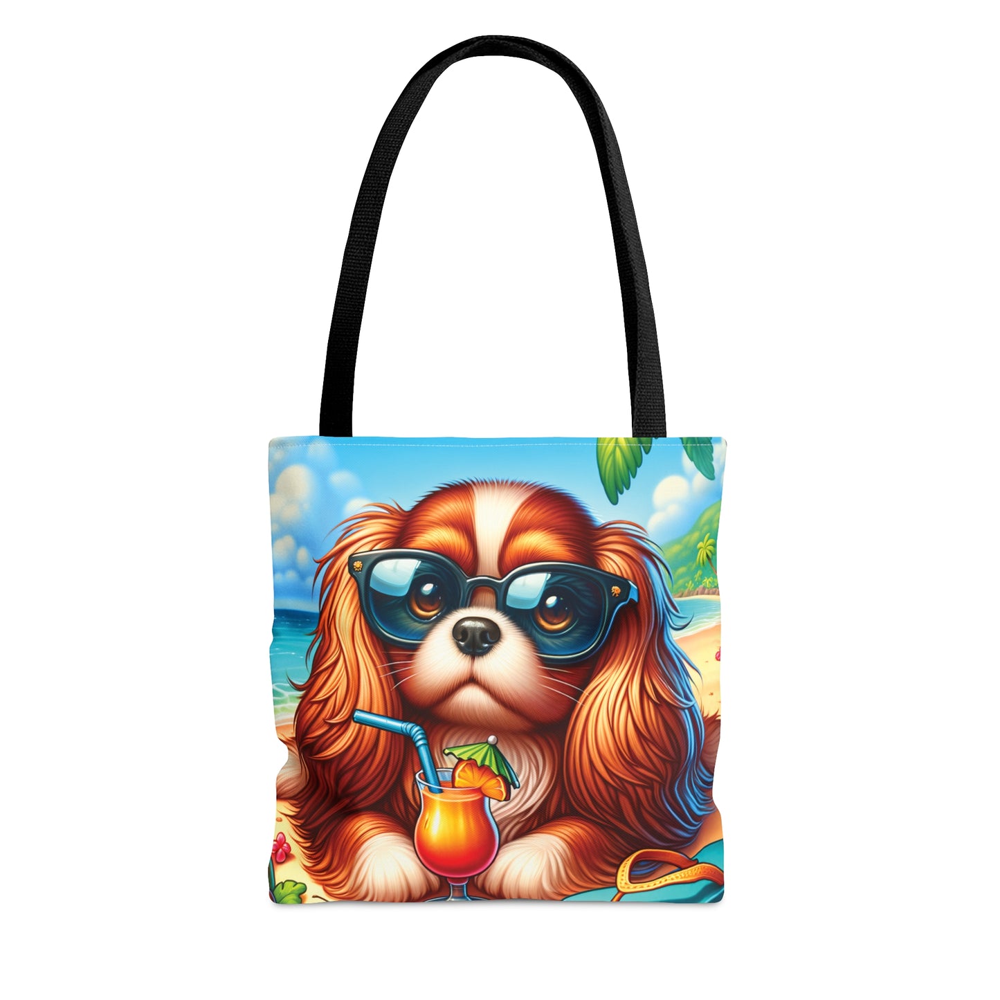 Tote Bag, Dog on Beach, Cavalier King Charles, Tote bag, awd-1204