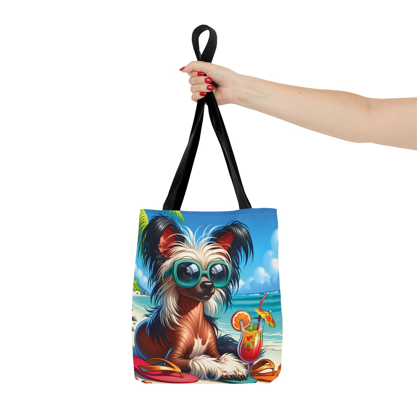 Tote Bag, Dog on Beach, Chinese Crested, Tote bag, awd-1206