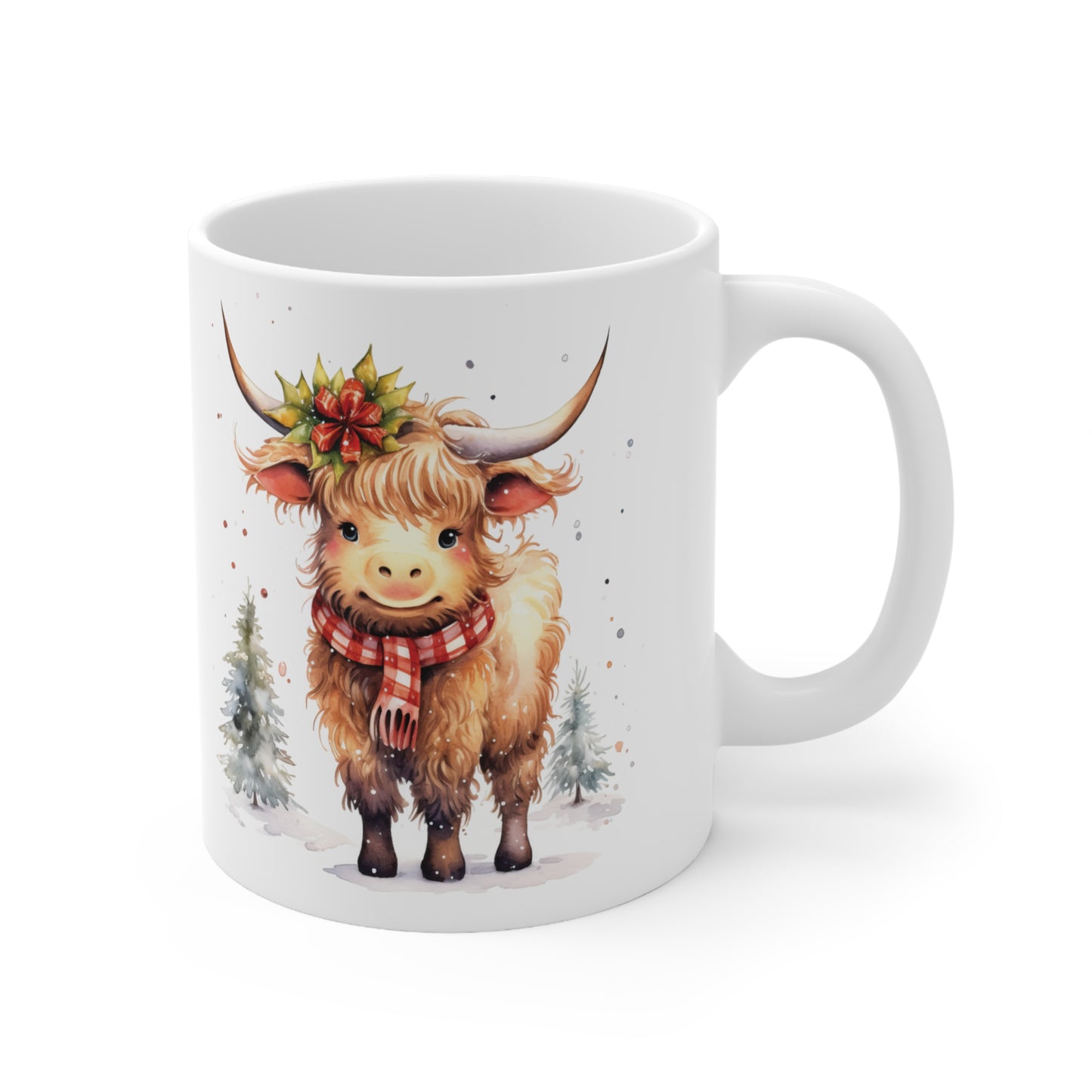 Personalised/Non Personalised Highland Cow, Ceramic Mug 11oz, Highland Cow Mug