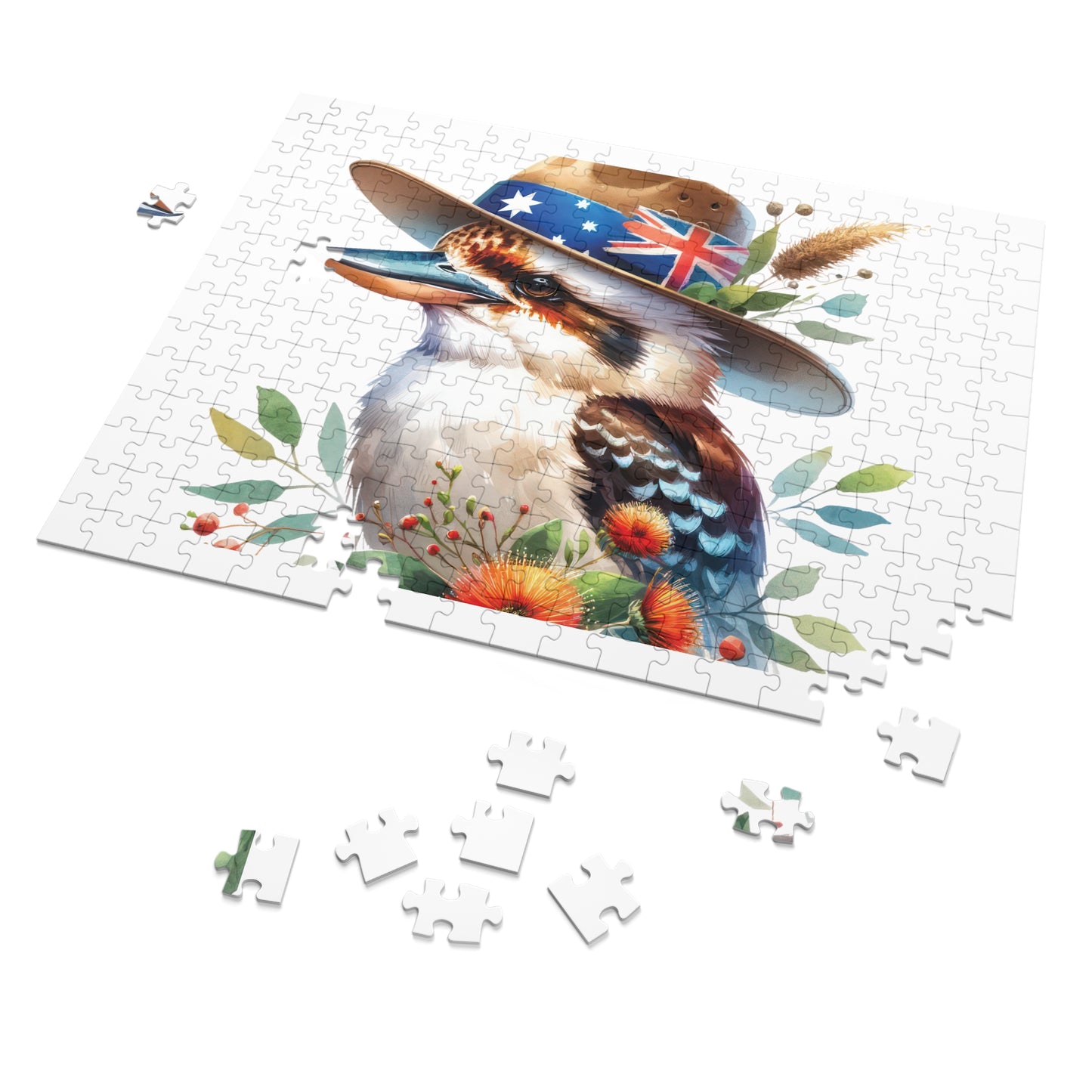 Jigsaw Puzzle in Tin, Australian Animals, Kookaburra, Personalised/Non-Personalised, awd-1337 (30, 110, 252, 500,1000-Piece)