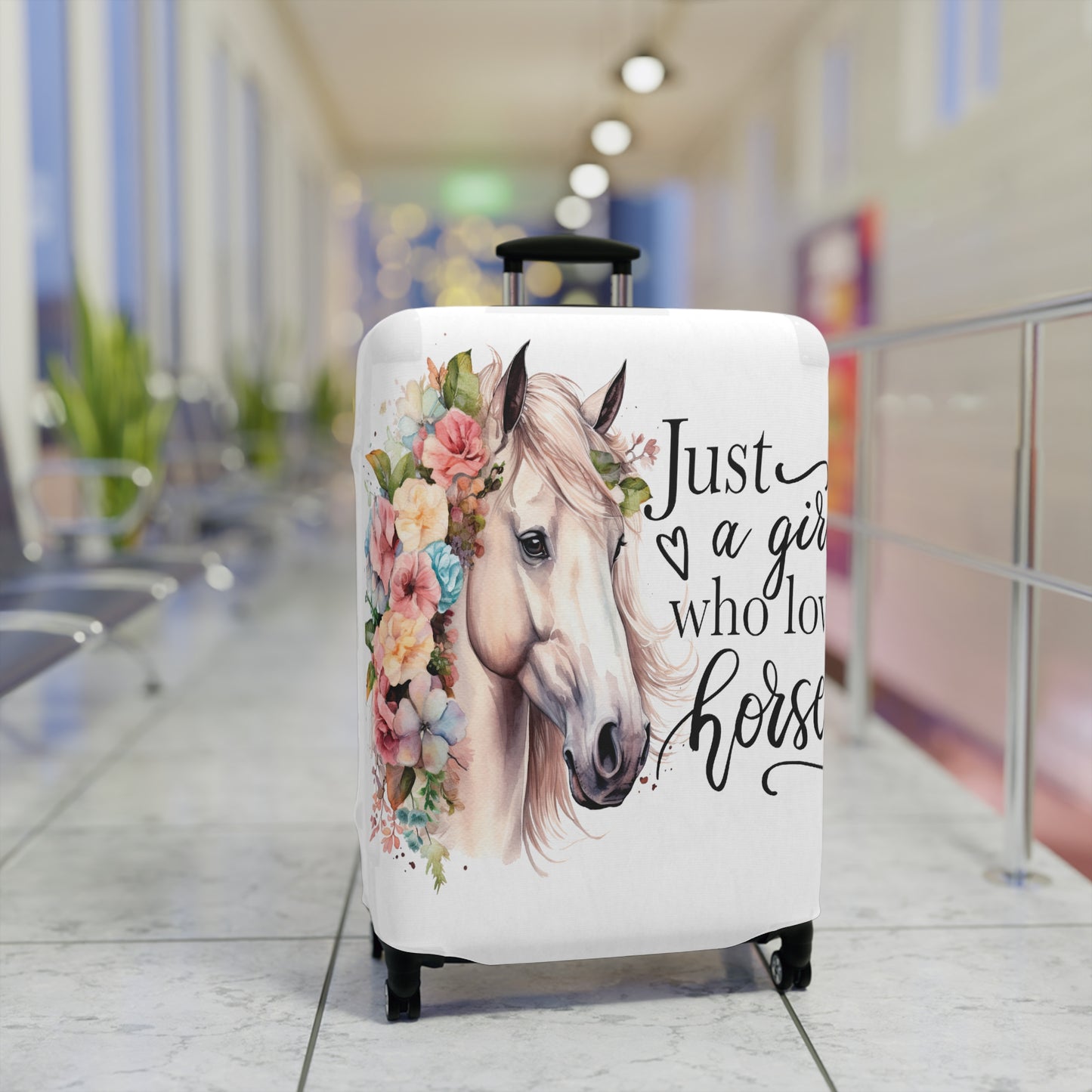 Luggage Cover, Just a Girl Who Loves Horses, awd-1075