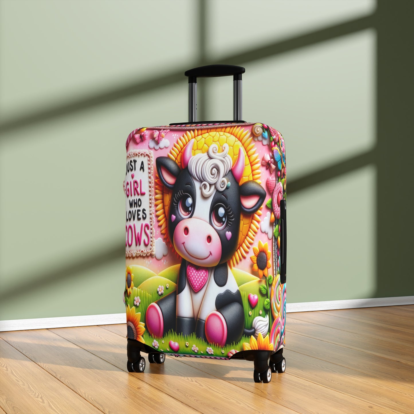 Luggage Cover, Just a Girl who Loves Cows, awd-1801