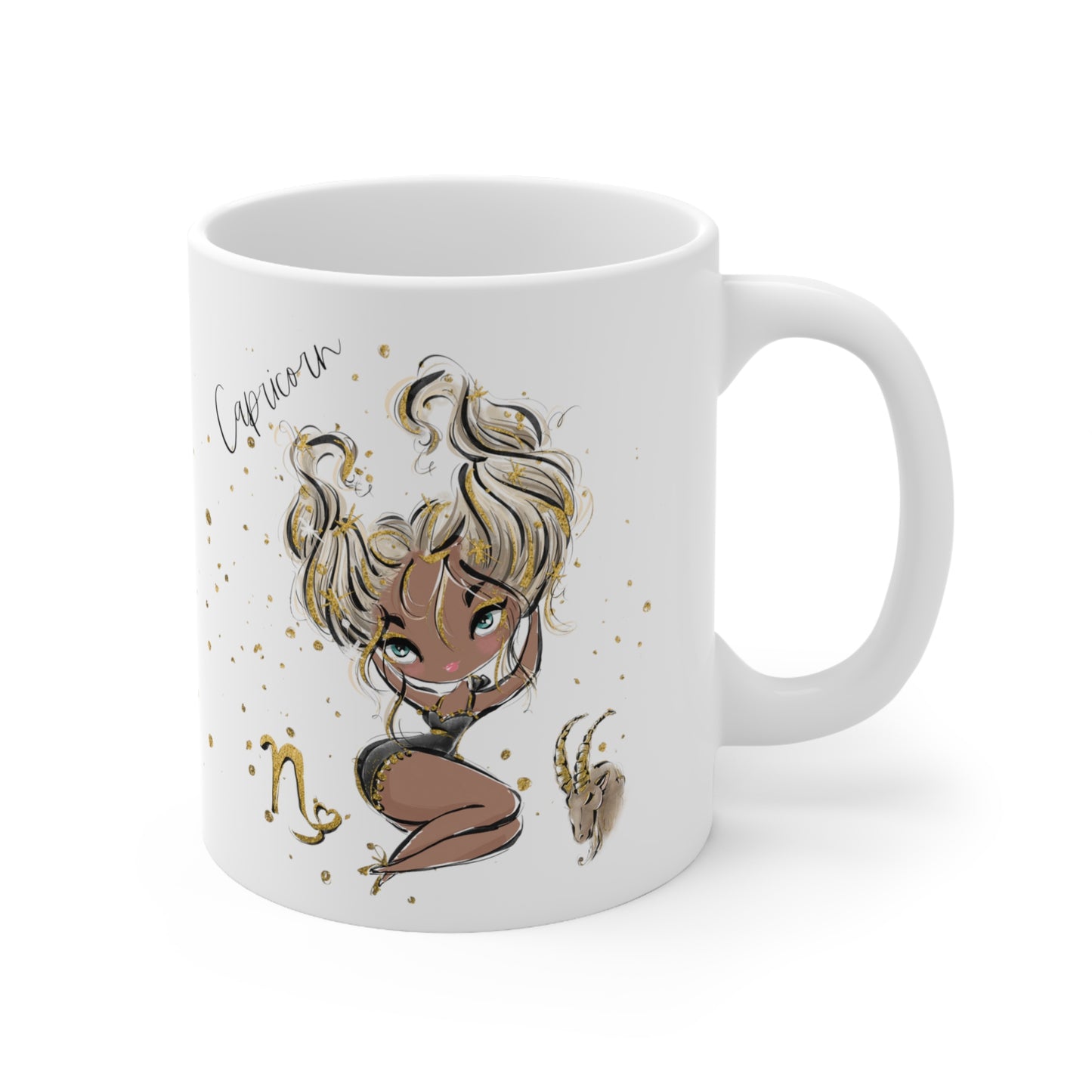 Personalised/Non Personalised Zodiac Sign, Capricorn, Ceramic Mug 11oz