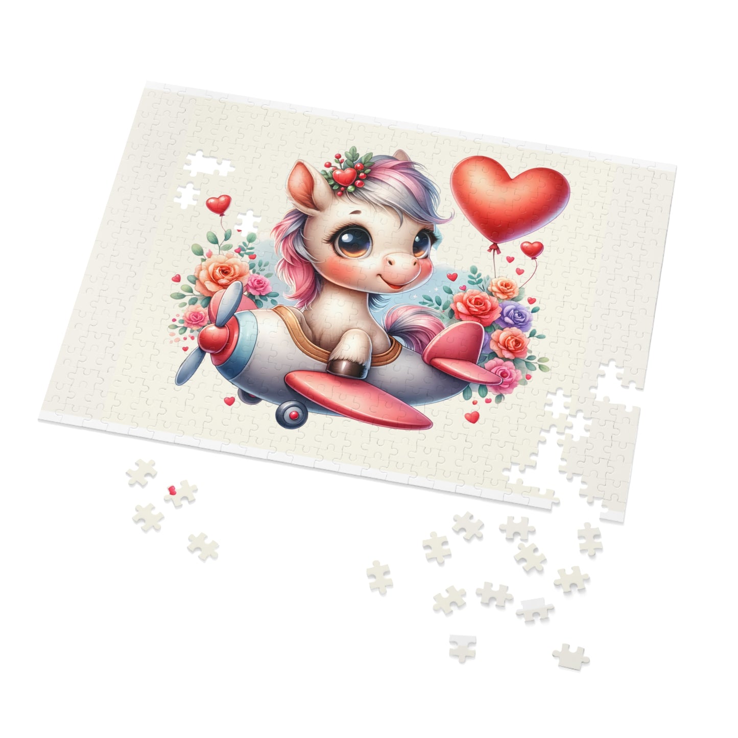 Jigsaw Puzzle, Horse in Plane, Personalised/Non-Personalised (30, 110, 252, 500,1000-Piece)