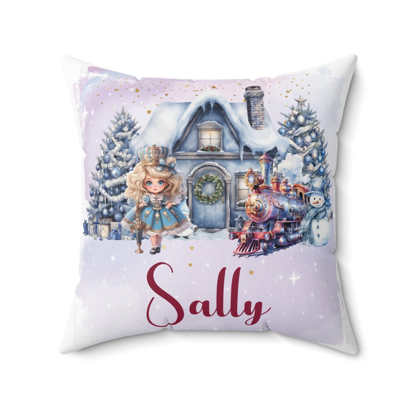 Personalised Christmas Cushion, Purple Christmas, Nutcracker, Polyester Square Cushion, Christmas cushion