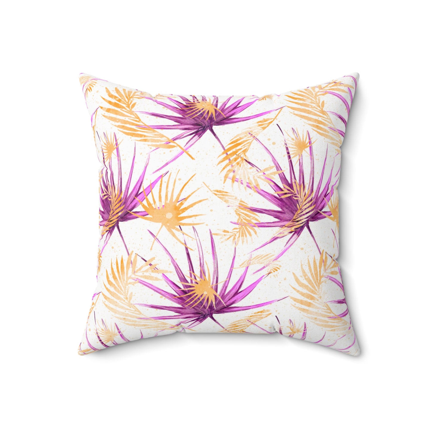 Spun Polyester Square Pillow, Summer Floral Cushion