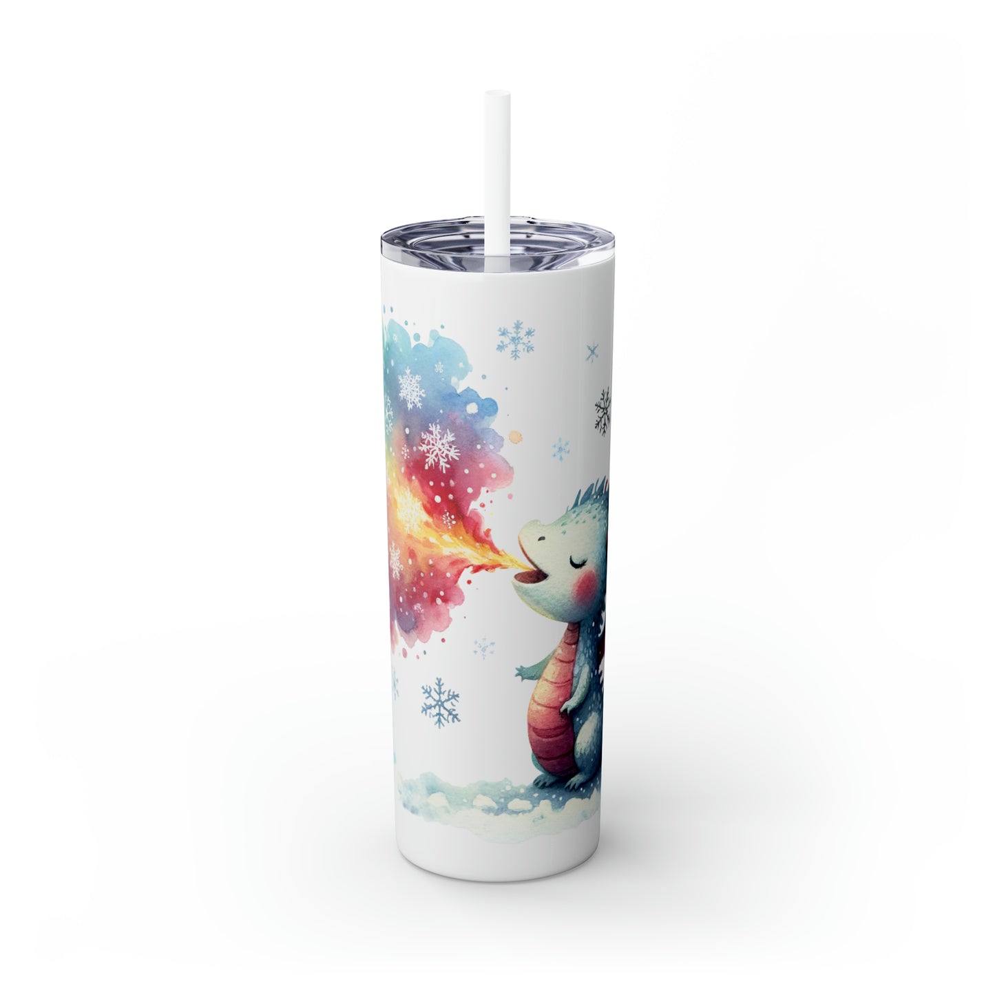 Skinny Tumbler with Straw, 20oz, Dragon, awd-020