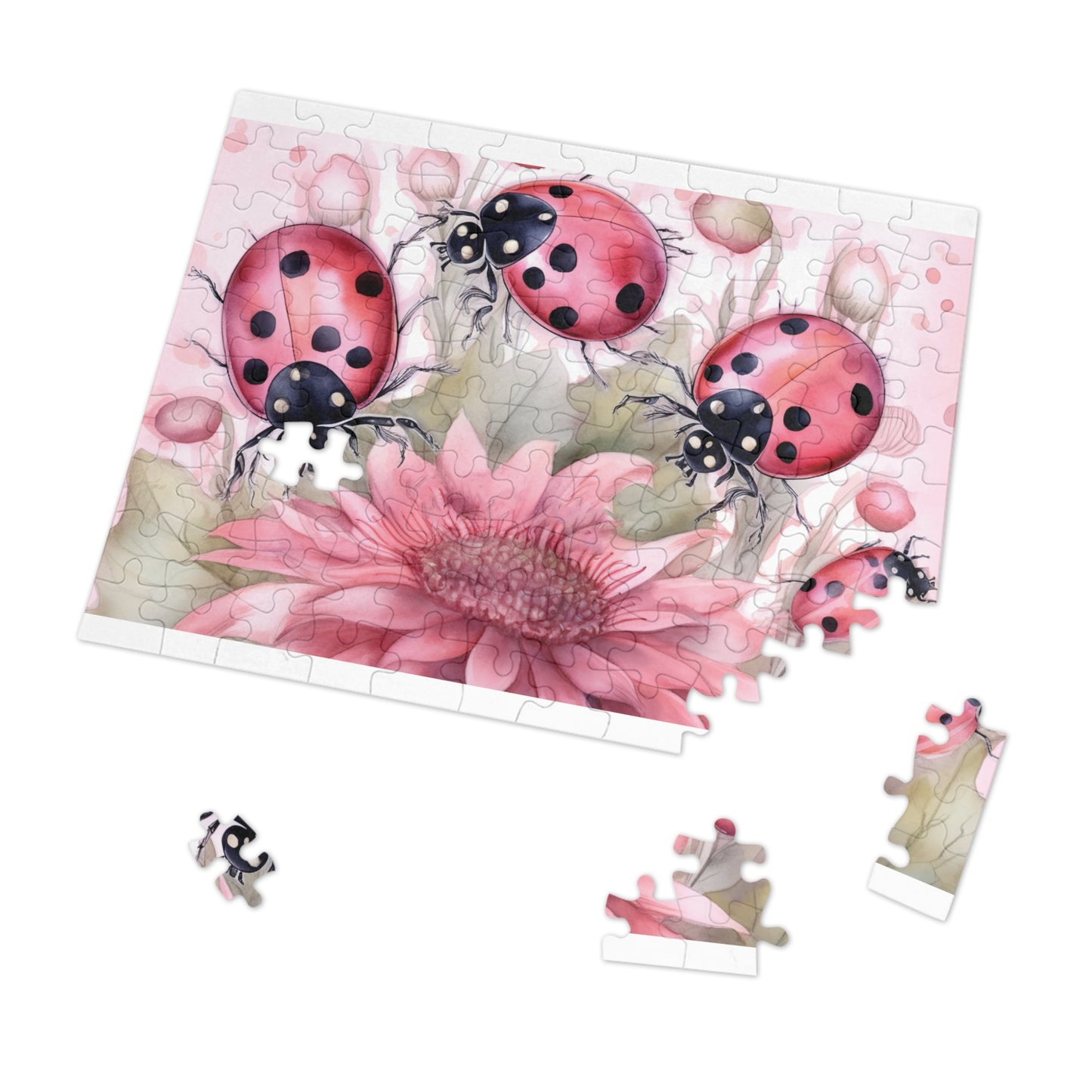 Jigsaw Puzzle, Floral, Ladybirds, Personalised/Non-Personalised (30, 110, 252, 500,1000-Piece)