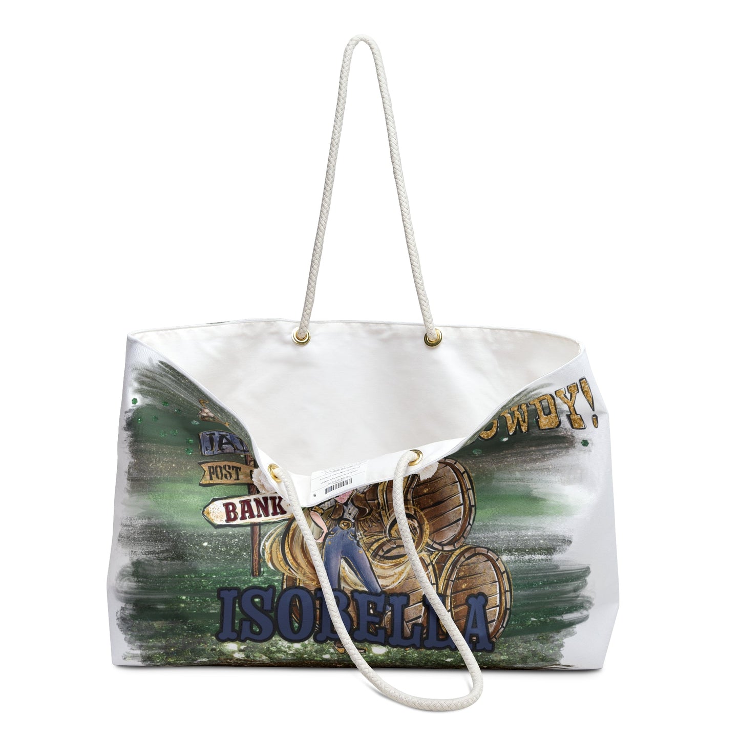 Personalised Weekender Bag, Howdy, Large Weekender Bag, Beach Bag, Book Bag