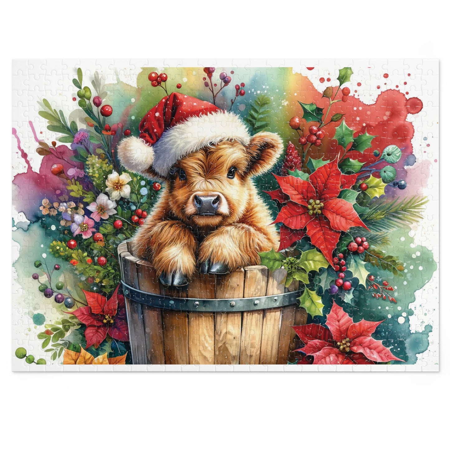 Jigsaw Puzzle, Highland Cow, Personalised/Non-Personalised (30, 110, 252, 500,1000-Piece)