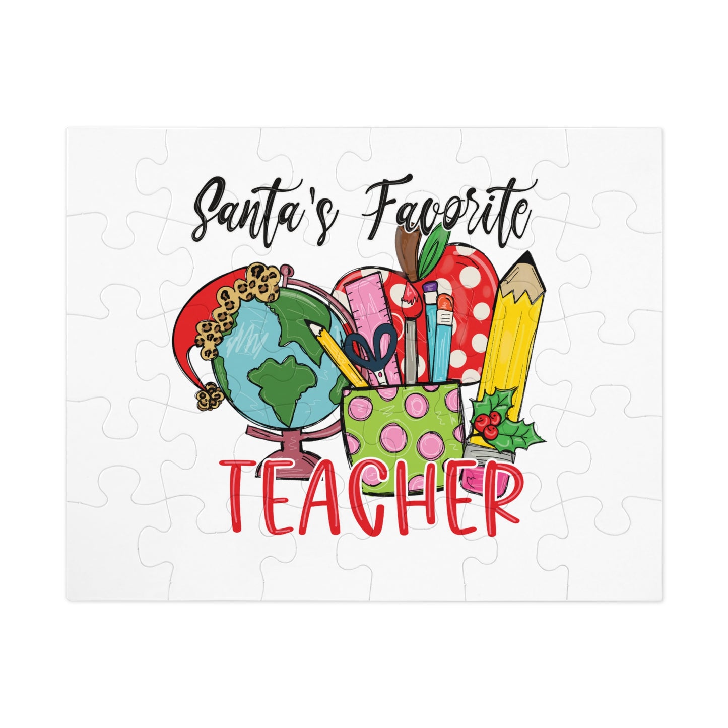 Jigsaw Puzzle, Santa's Favorite Teacher, Personalised/Non-Personalised (30, 110, 252, 500,1000-Piece)