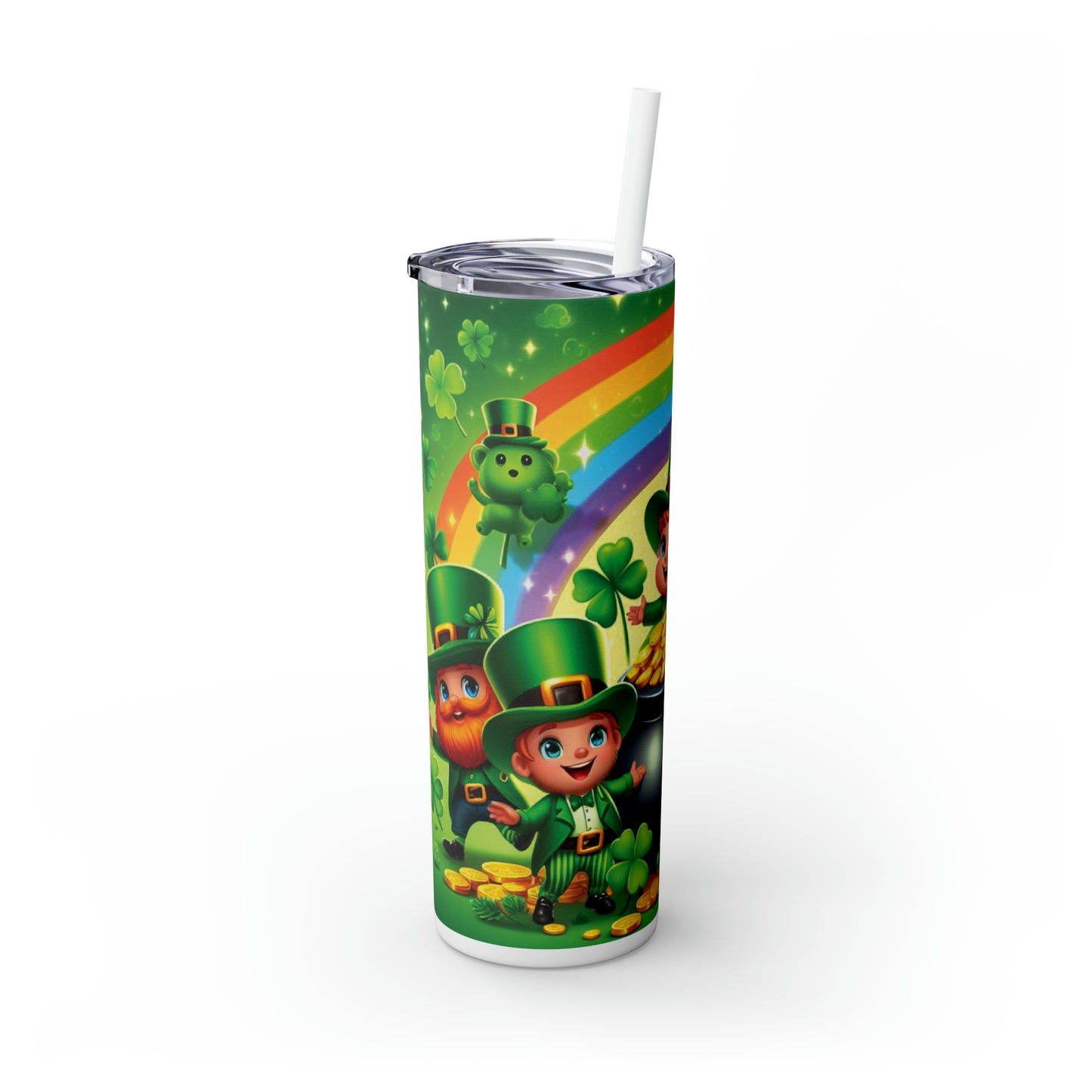 Skinny Tumbler with Straw, 20oz, St Patricks Day