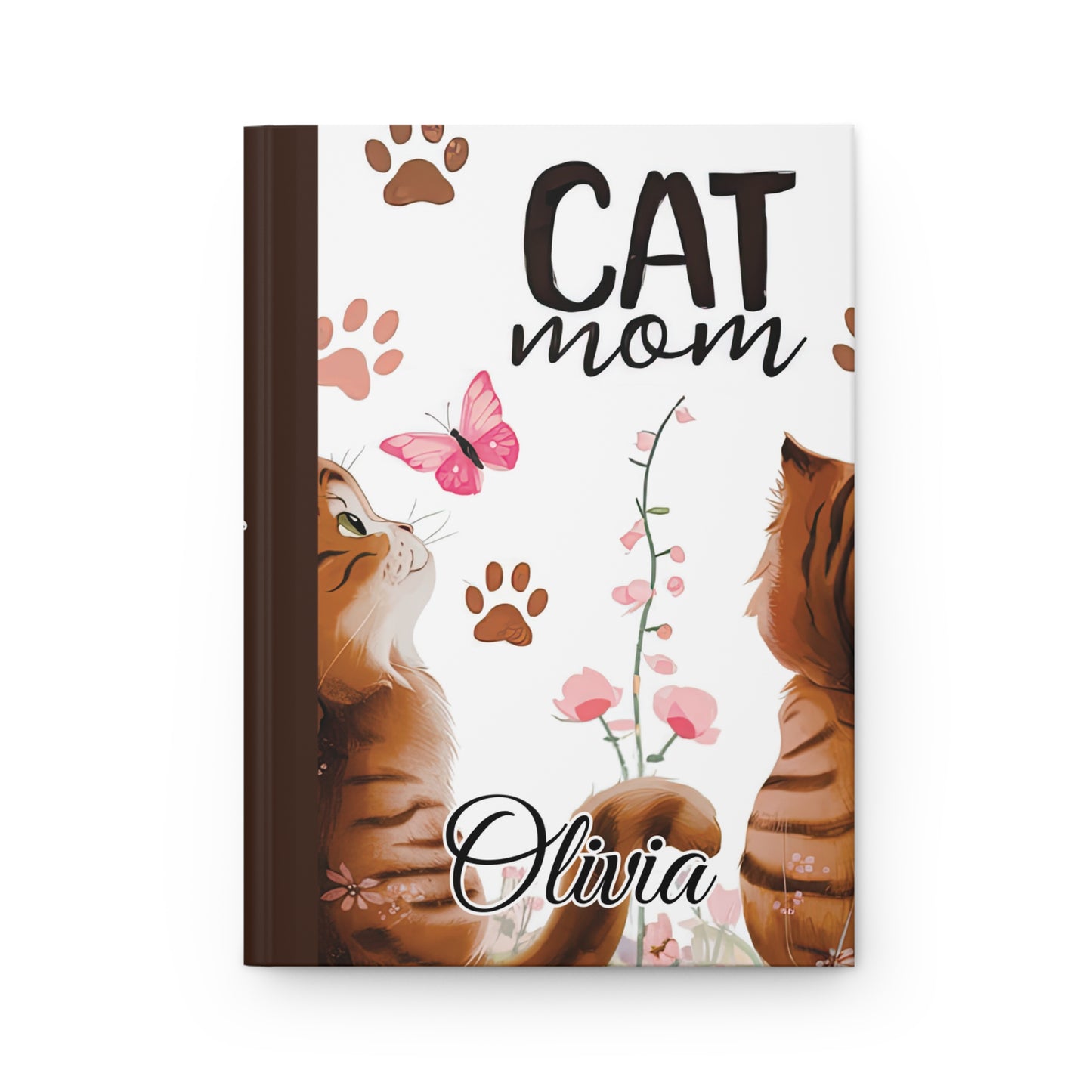 Personalised Hardcover Journal Matte, Cat Mom, awd-1472