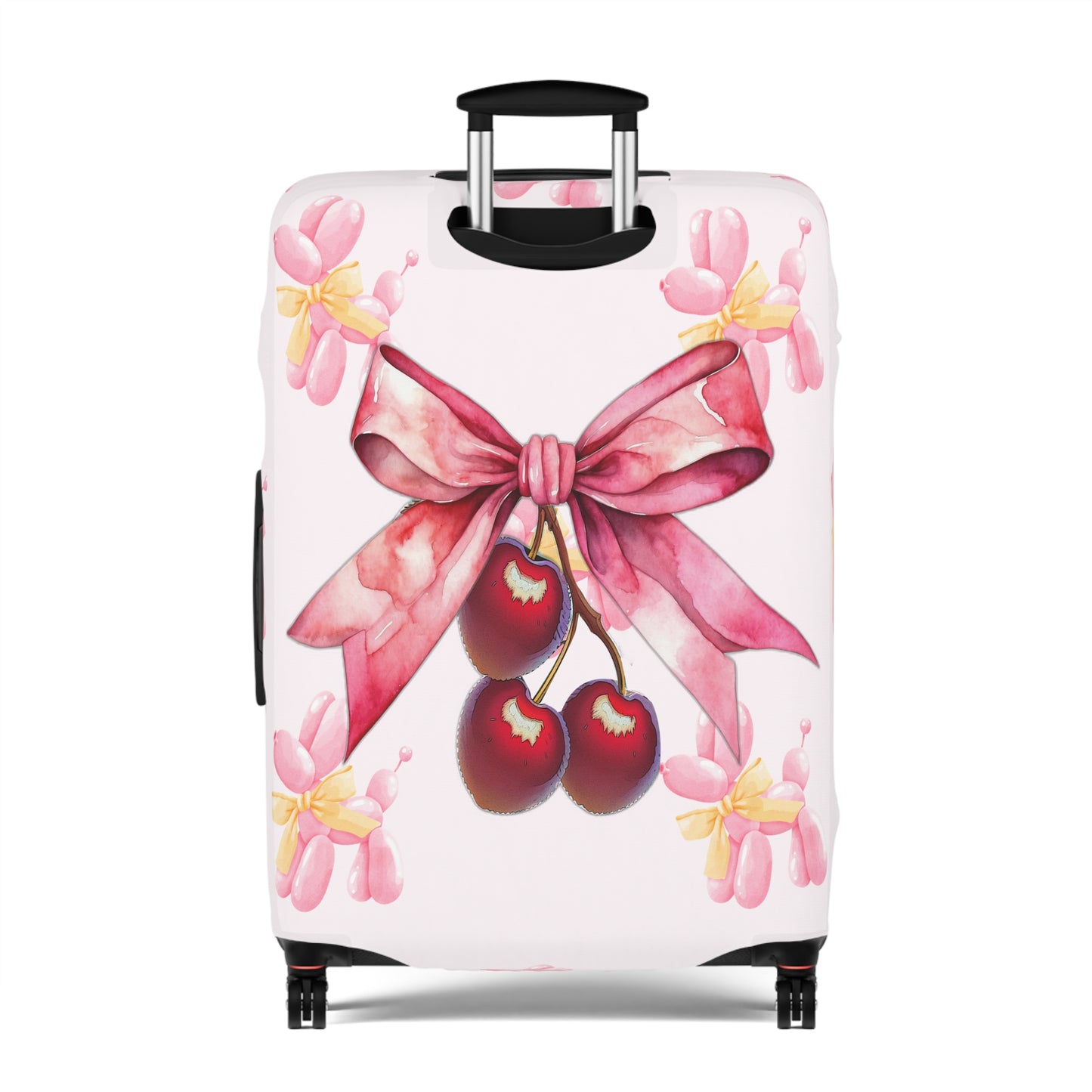 Luggage Cover, Rockabilly, Coquette, Balloon Poodles, Cherries and Ribbon, awd-2521