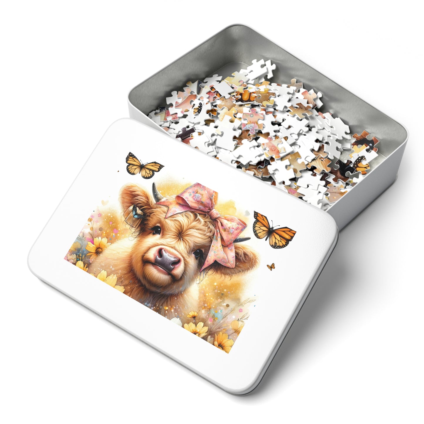 Jigsaw Puzzle, Highland Cow, Personalised/Non-Personalised (30, 110, 252, 500,1000-Piece)