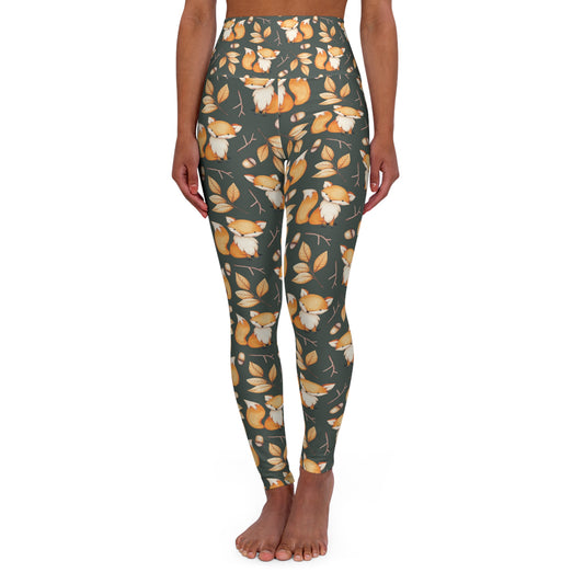 High Waisted Yoga Leggings, Fox