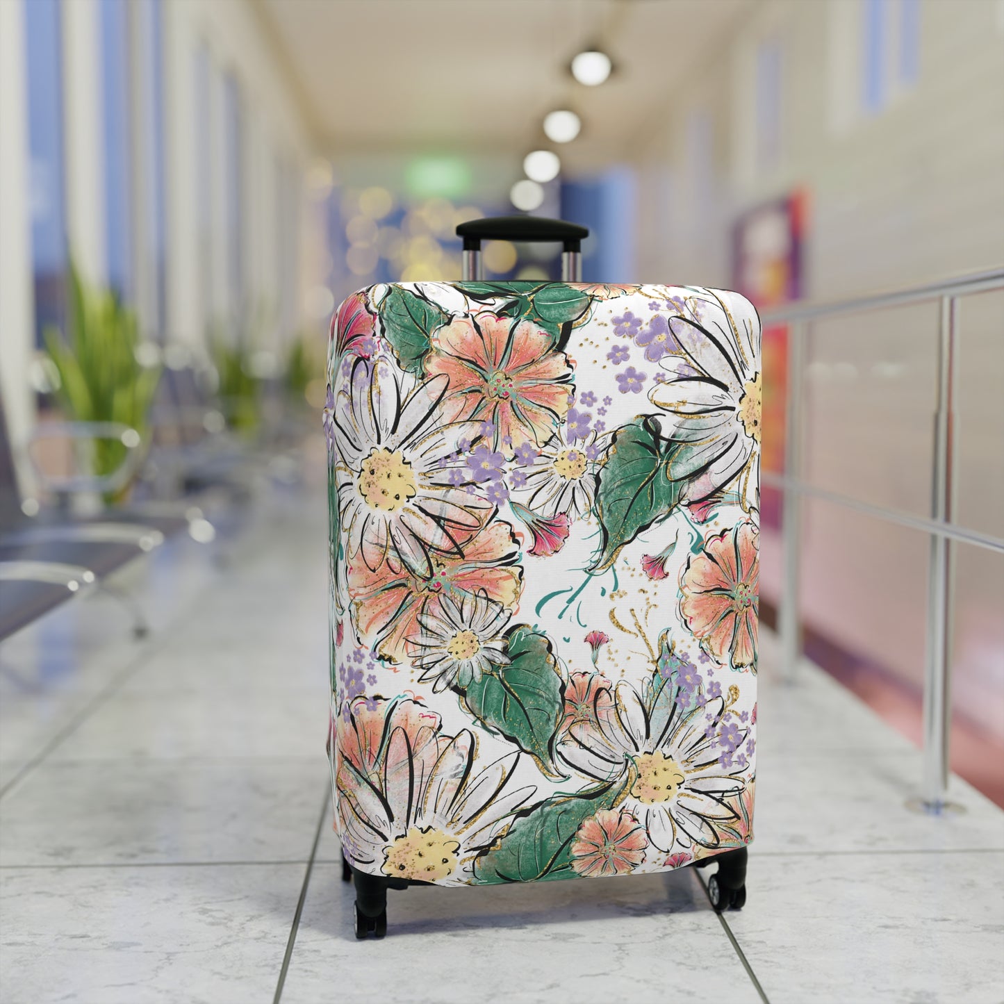 Luggage Cover, Whimsical Floral