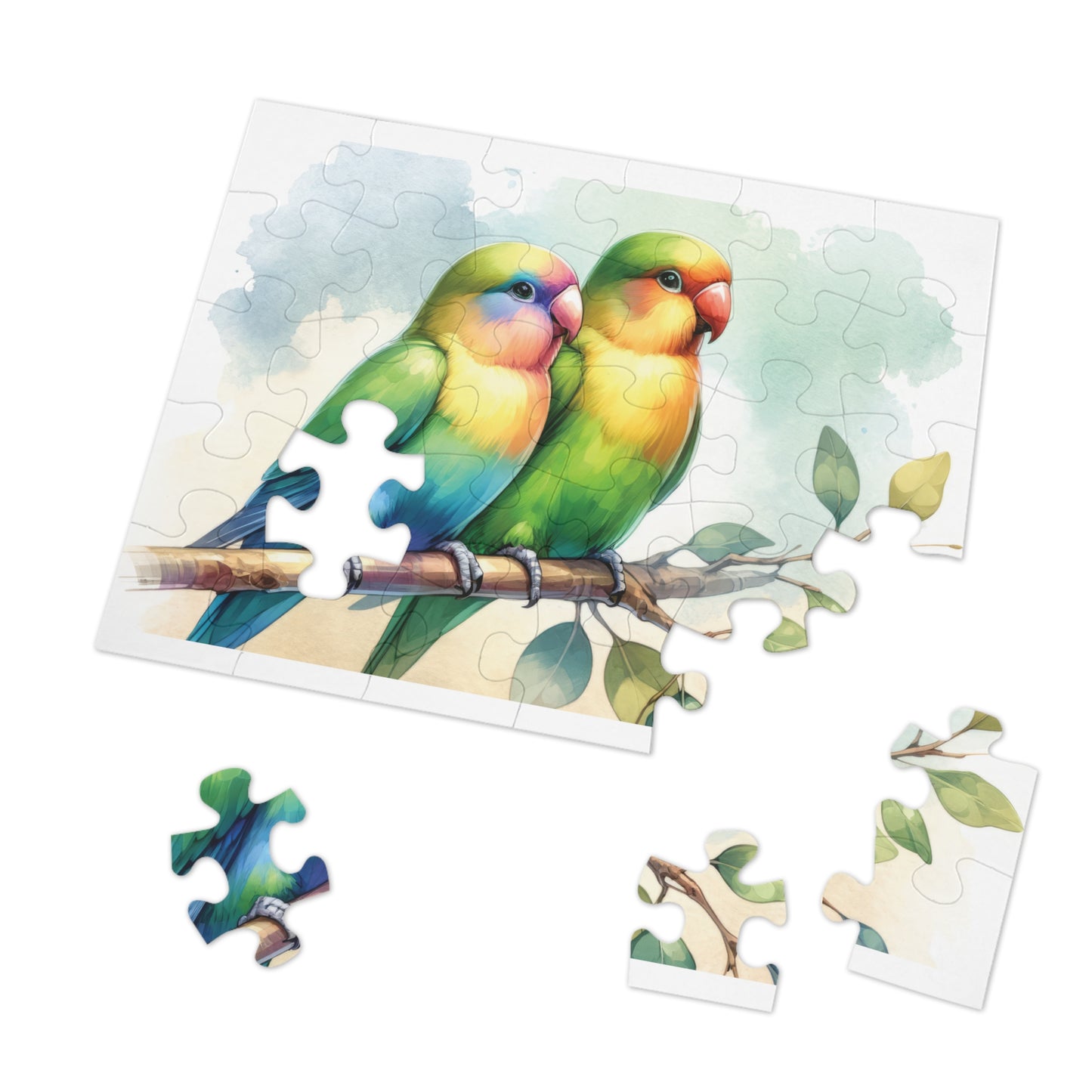 Puzzle, Love Birds, Personalised/Non-Personalised (30, 110, 252, 500,1000-Piece) awd-643