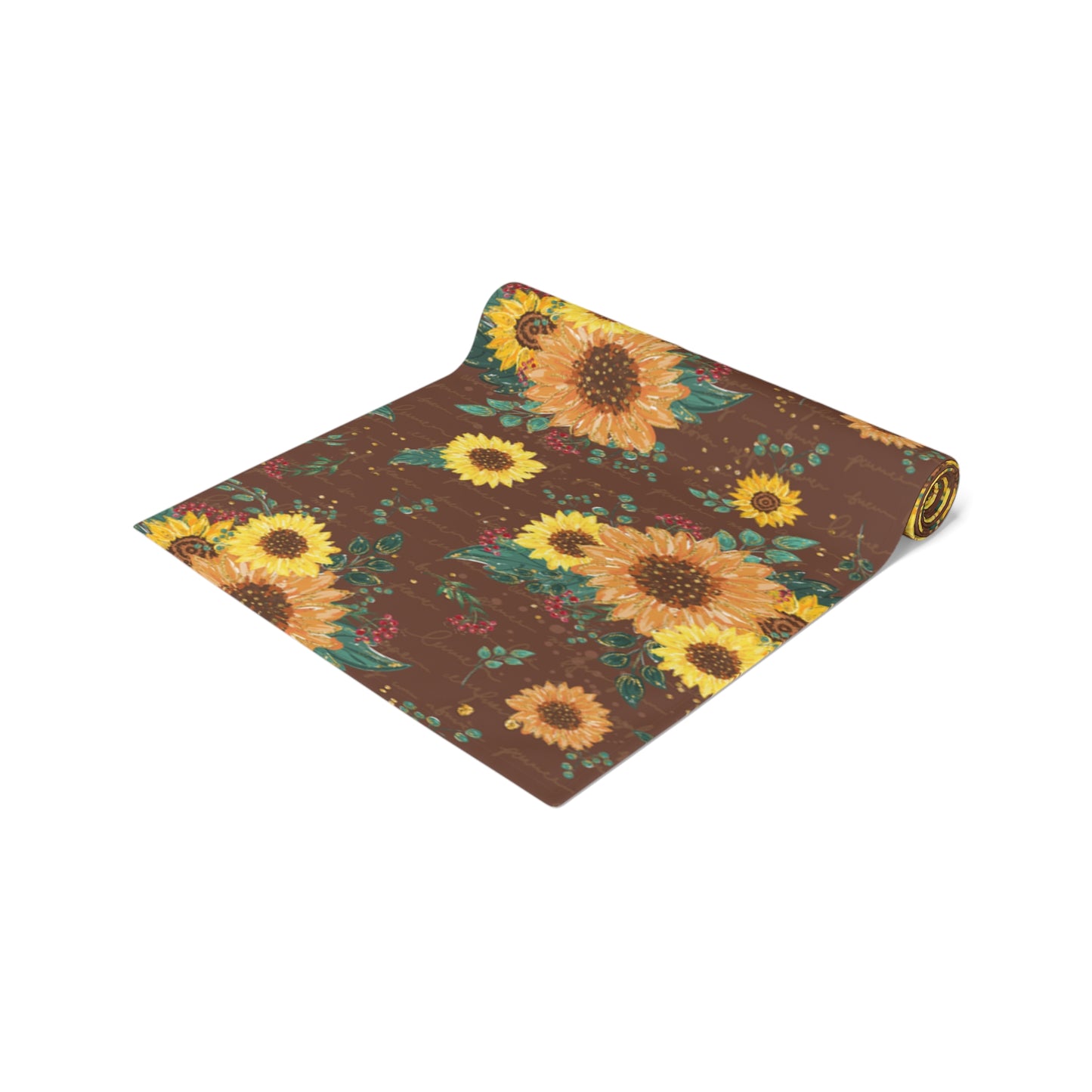 Sunflower Floral Table Runner, Cotton Twill and Poly Available, 2 sizes Available