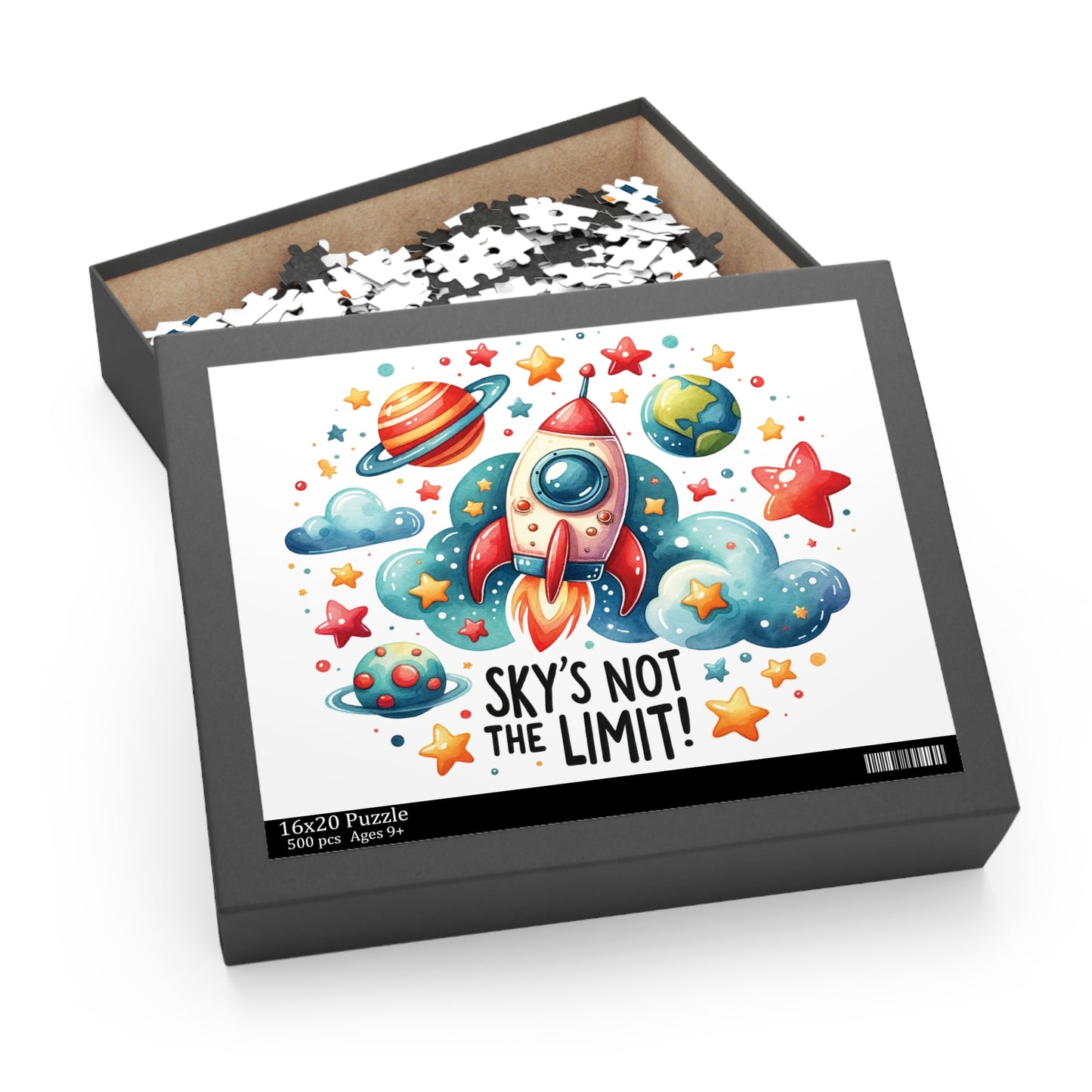 Personalised/Non-Personalised Puzzle, Rocket, Sky's not the Limit (120, 252, 500-Piece)