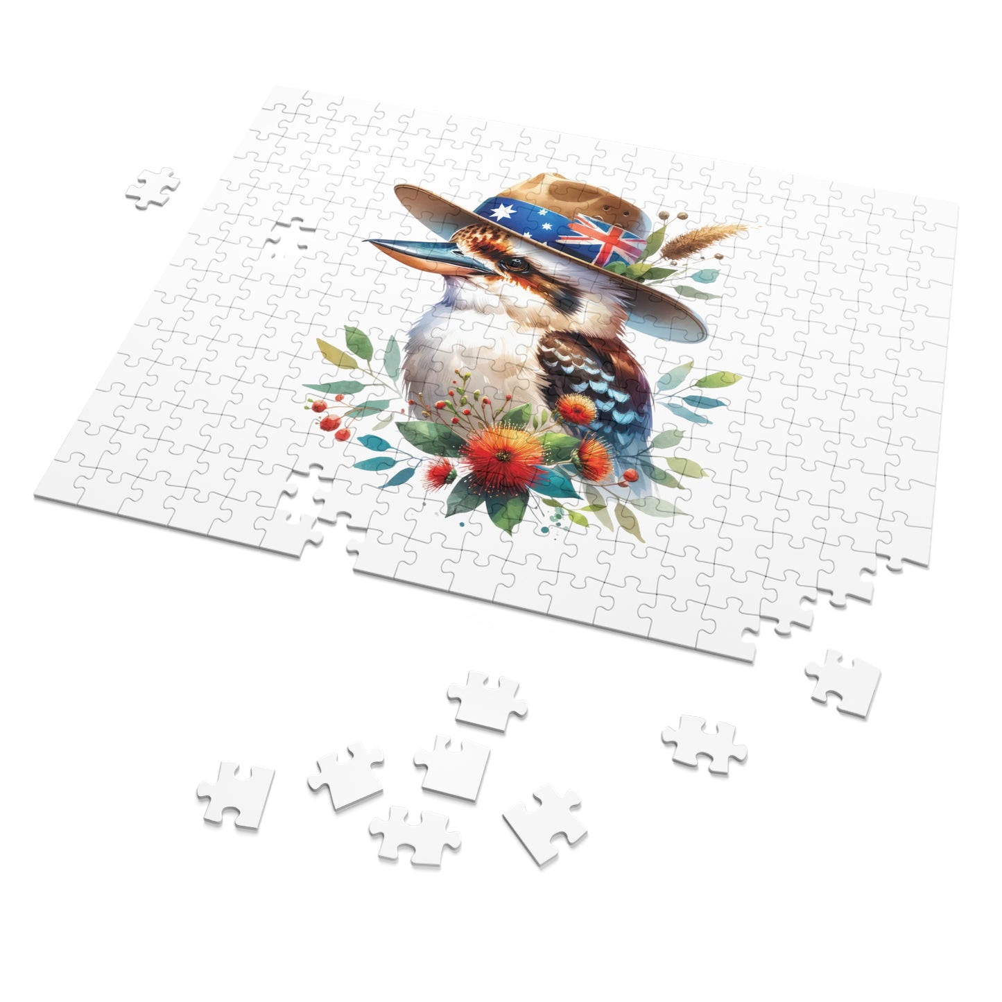 Jigsaw Puzzle in Tin, Australian Animals, Kookaburra, Personalised/Non-Personalised, awd-1338 (30, 110, 252, 500,1000-Piece)