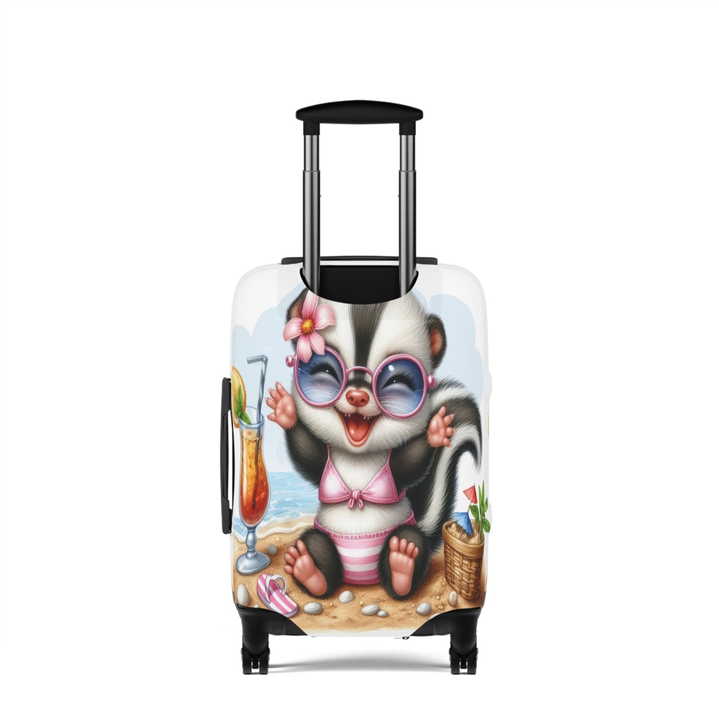 Luggage Cover, Skunk at the Beach, awd-1411