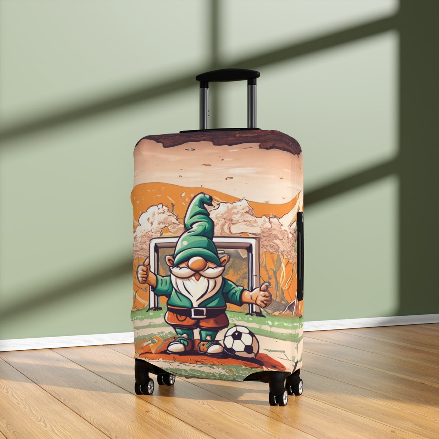 Luggage Cover, Retro Soccer Gnome, awd-5027