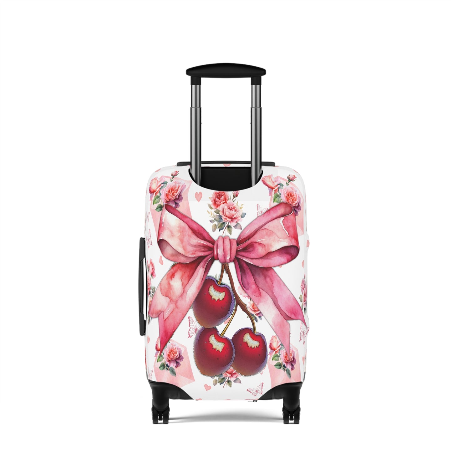 Luggage Cover, Rockabilly, Coquette, Letters and Roses, Cherries and Ribbon, awd-2522