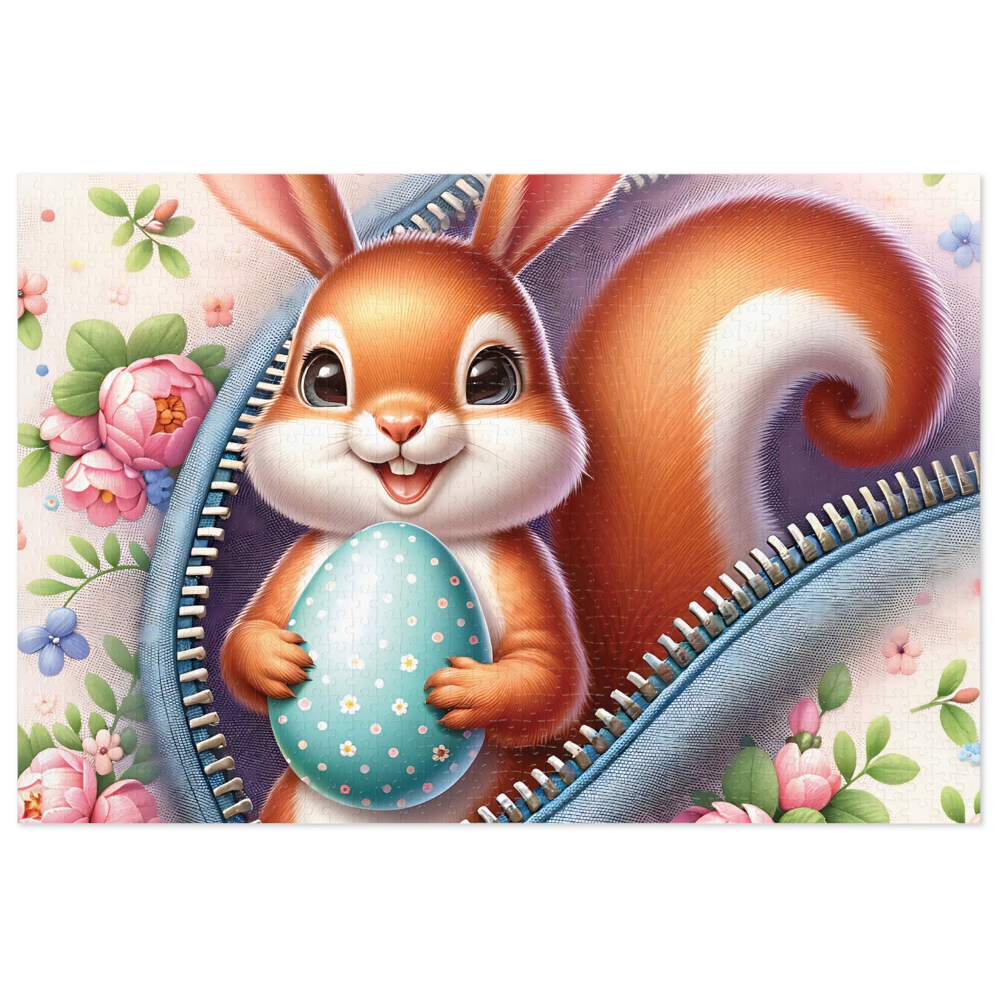 Jigsaw Puzzle, Easter, Squirrel with Bunny Ears, Personalised/Non-Personalised (30, 110, 252, 500,1000-Piece)