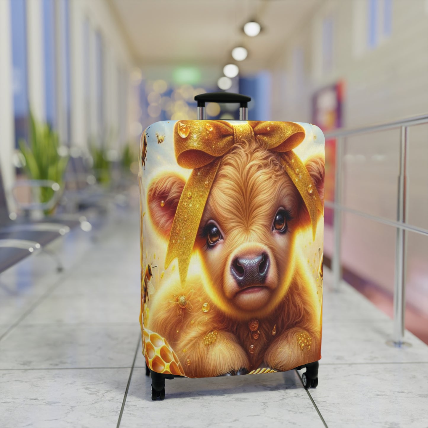 Luggage Cover, Highland Cow, Bees and Honey, awd-1409