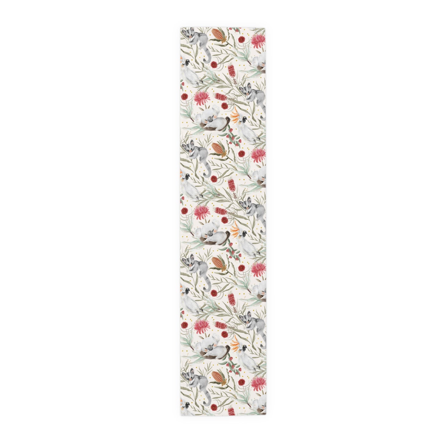 Australian Animals and Australian Floral Table Runner, Cotton Twill and Poly Available