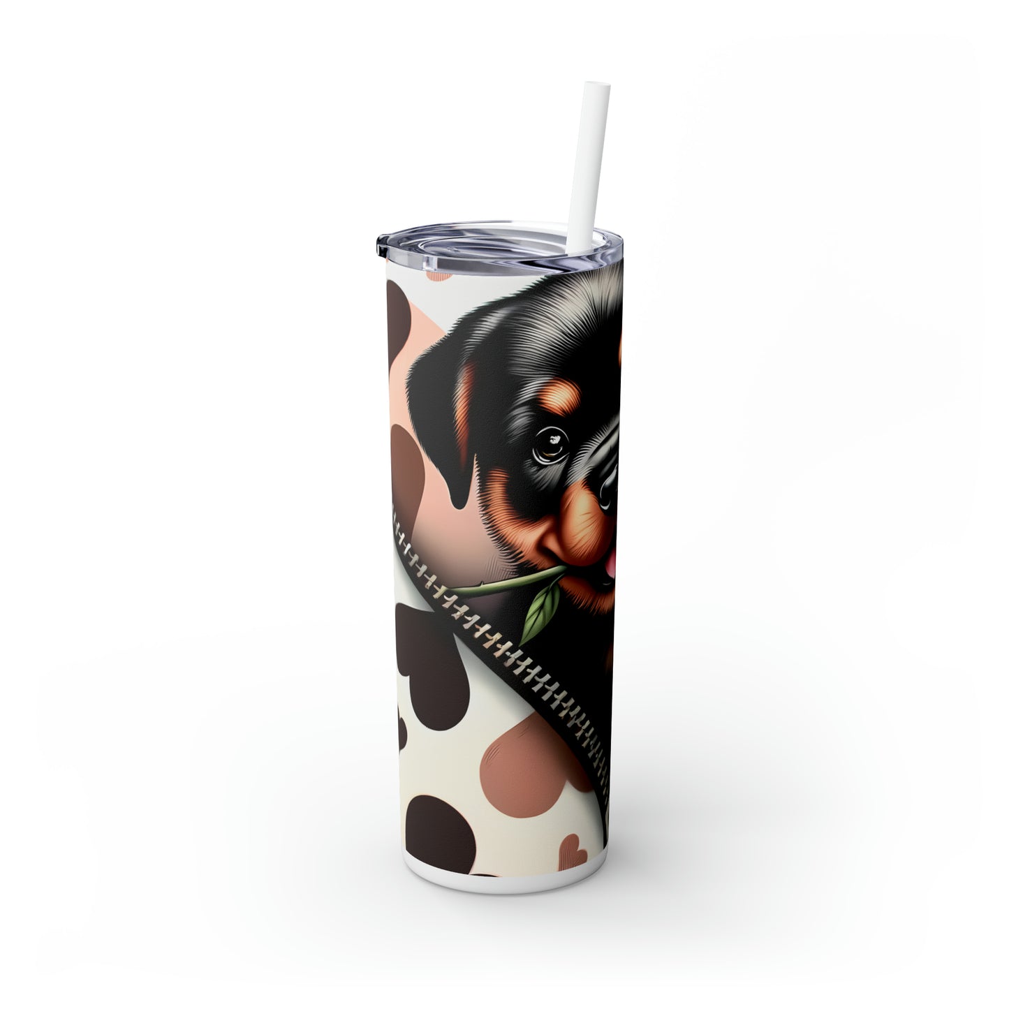 Skinny Tumbler with Straw, 20oz, Dog, Valentines Day, awd-902