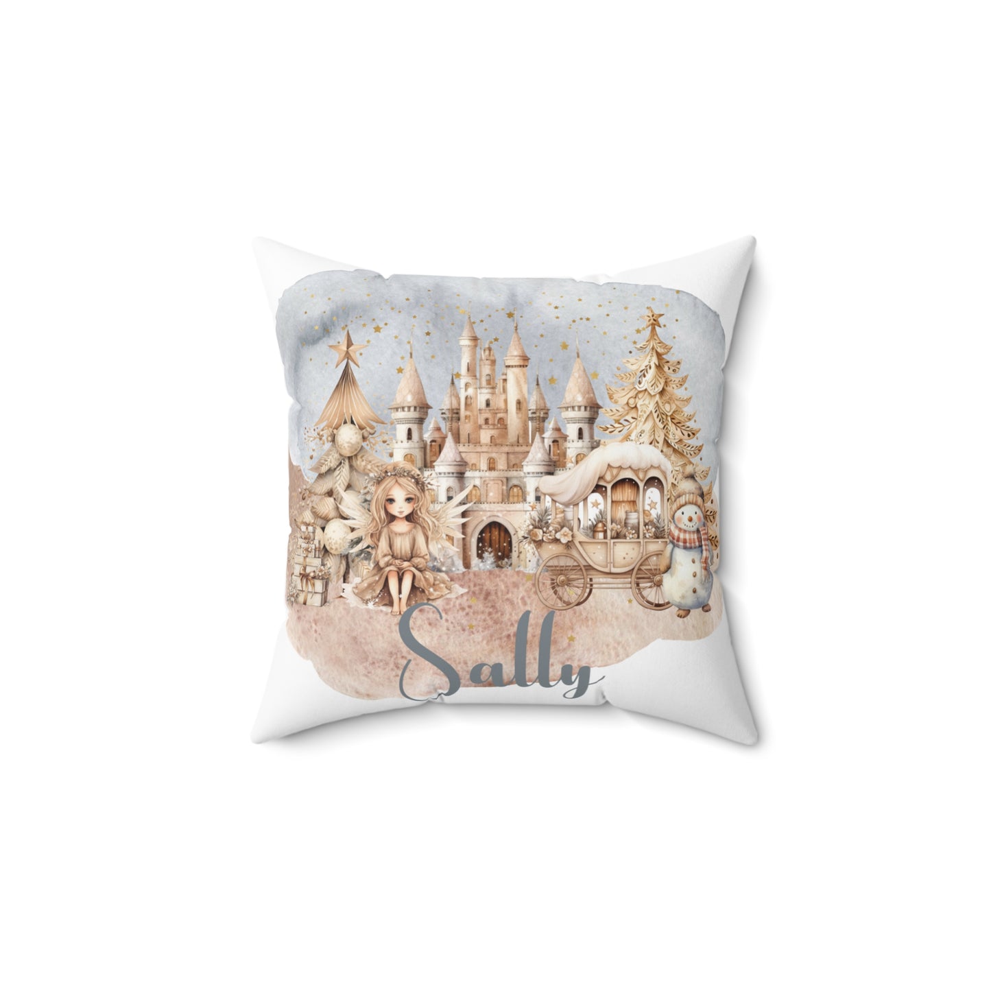 Personalised Boho Fairytale Christmas Cushion, Polyester Square Cushion, Christmas cushion