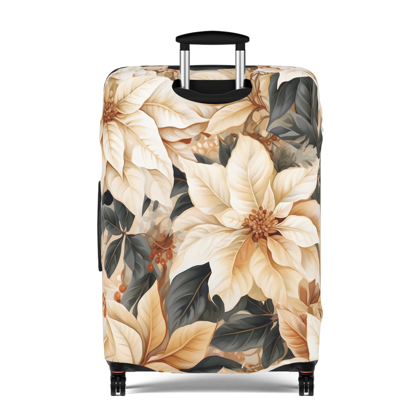 Luggage Cover, Cream Poinsettia