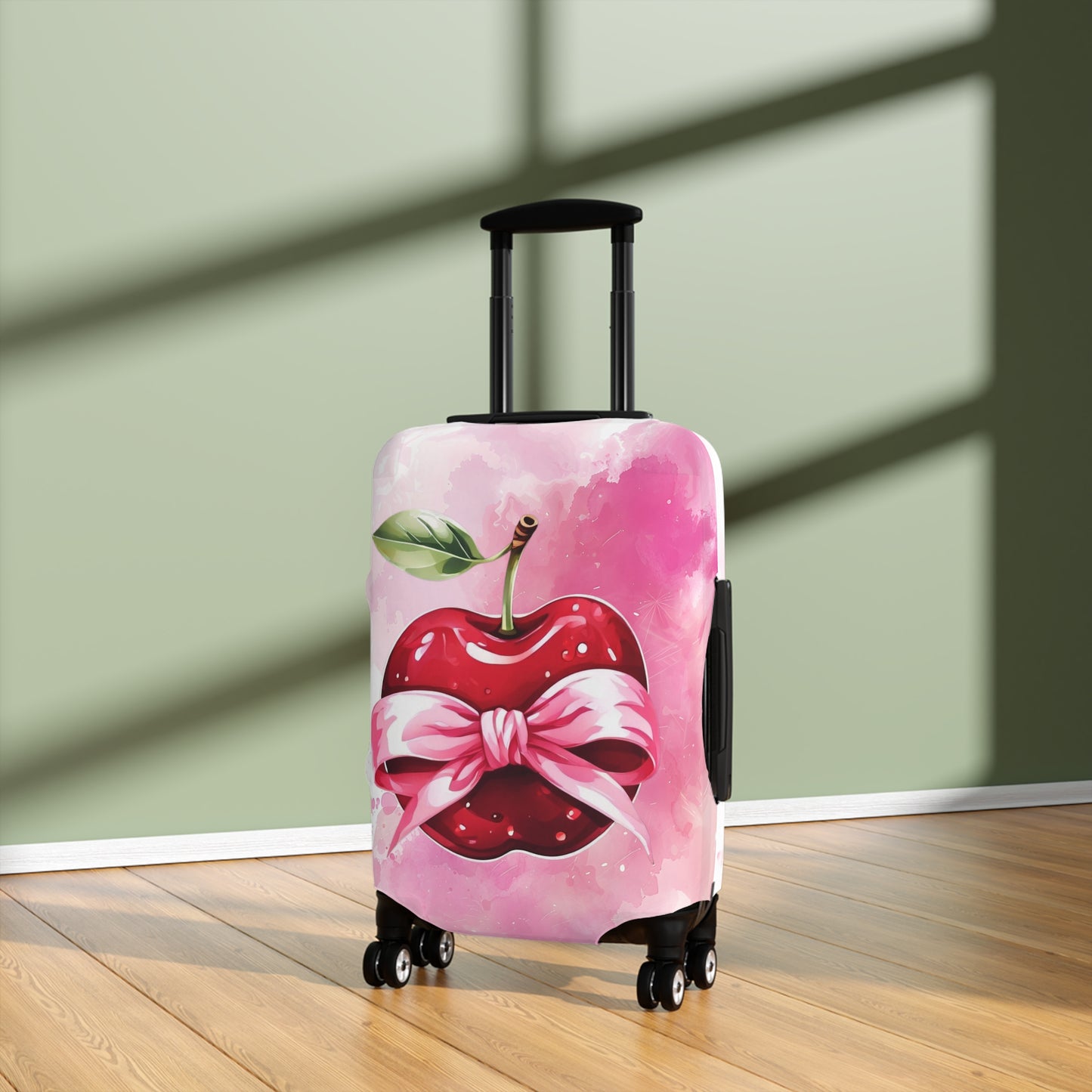 Luggage Cover, Rockabilly, Coquette, Pink Watercolour, Apple and Ribbon, awd-2527