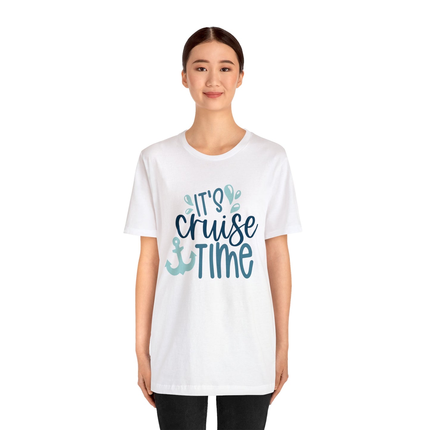 Unisex Adults Jersey Short Sleeve Tee, Cruise Tee, It's Cruise Time, 100% Cotton, Light Fabric 142 g/m²