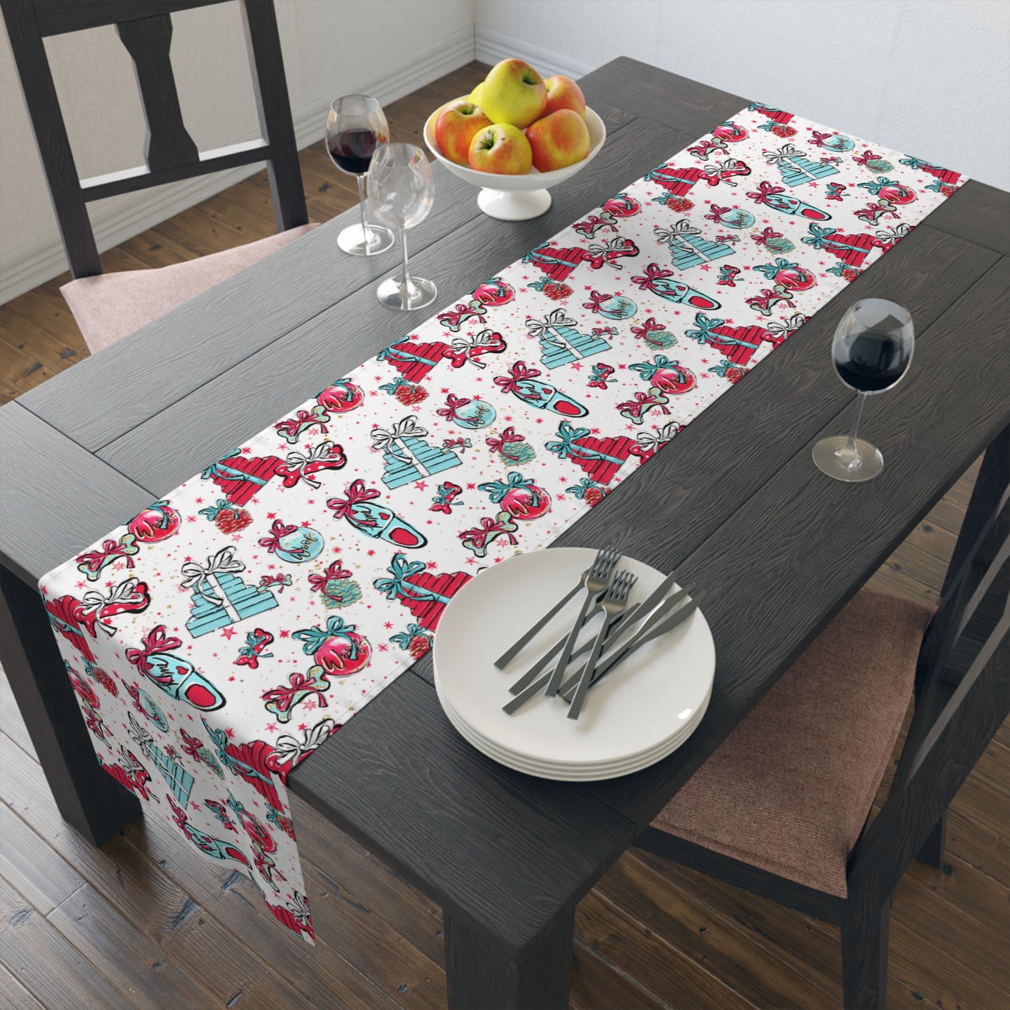 Doggie Christmas, Table Runner, Cotton Twill and Poly Available