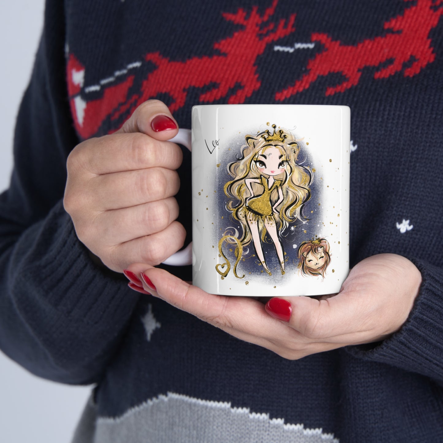 Personalised/Non Personalised Zodiac Sign, Leo, Ceramic Mug 11oz