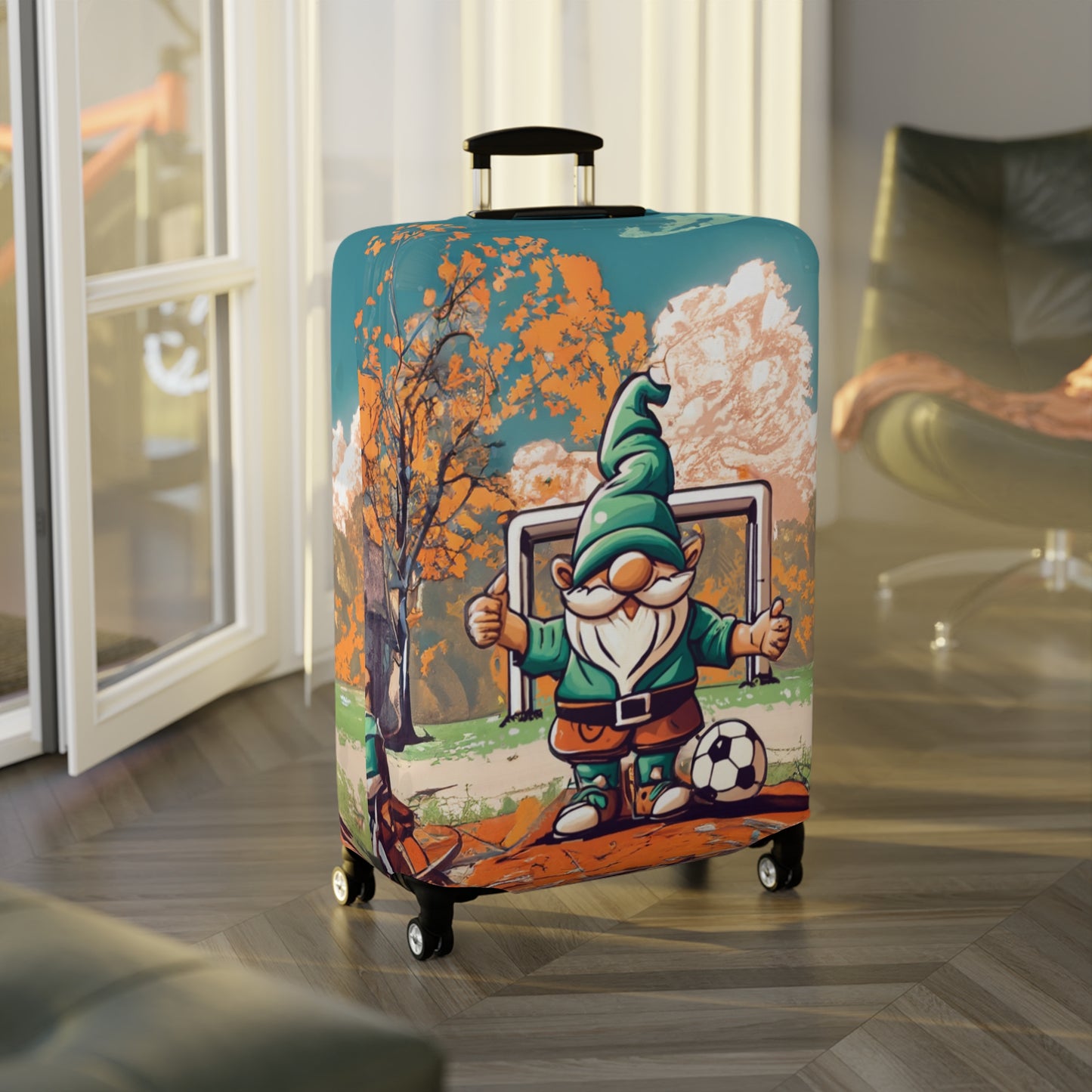 Luggage Cover, Retro Soccer Gnome, awd-5028