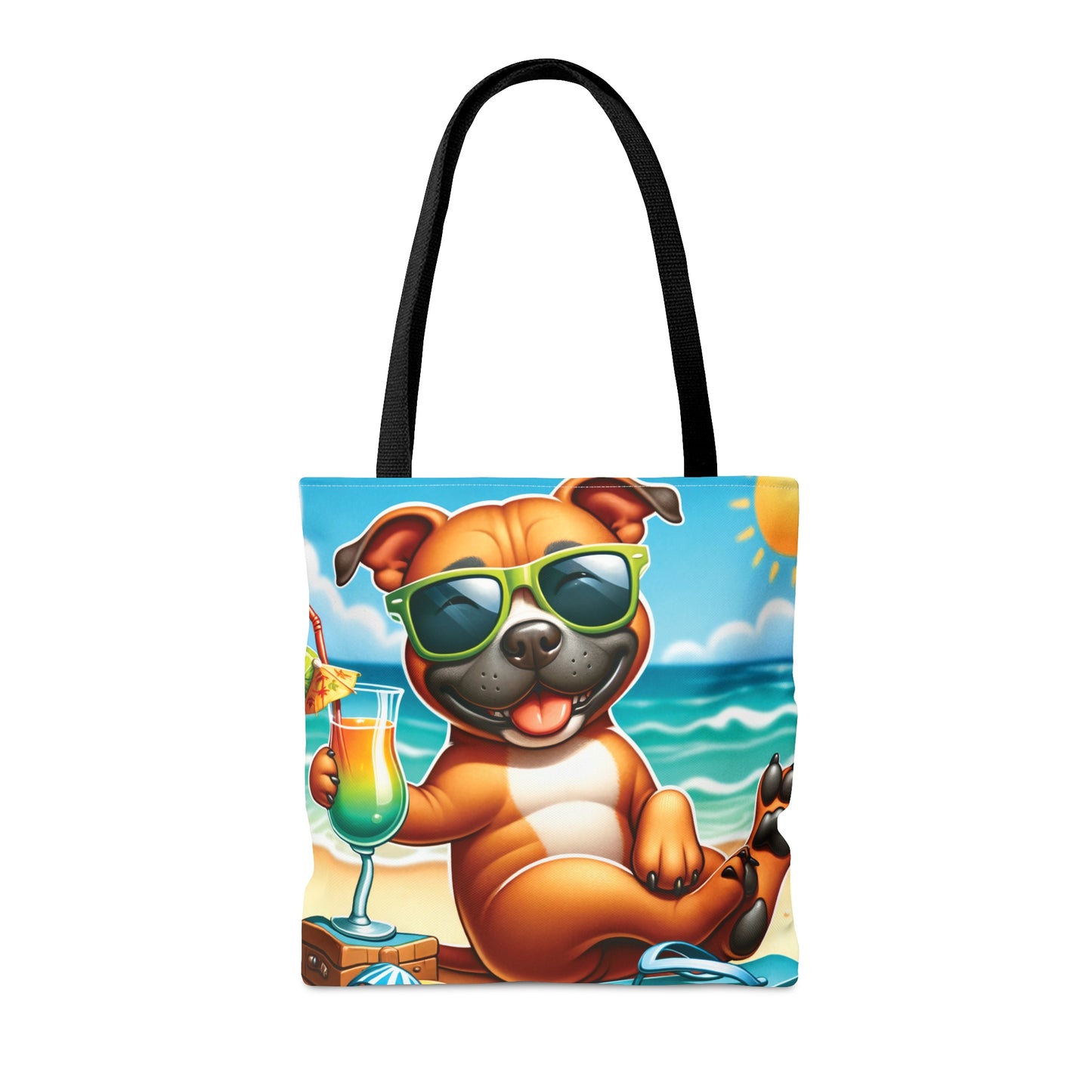 Tote Bag, Dog on Beach, Stafford, Tote bag, awd-1246